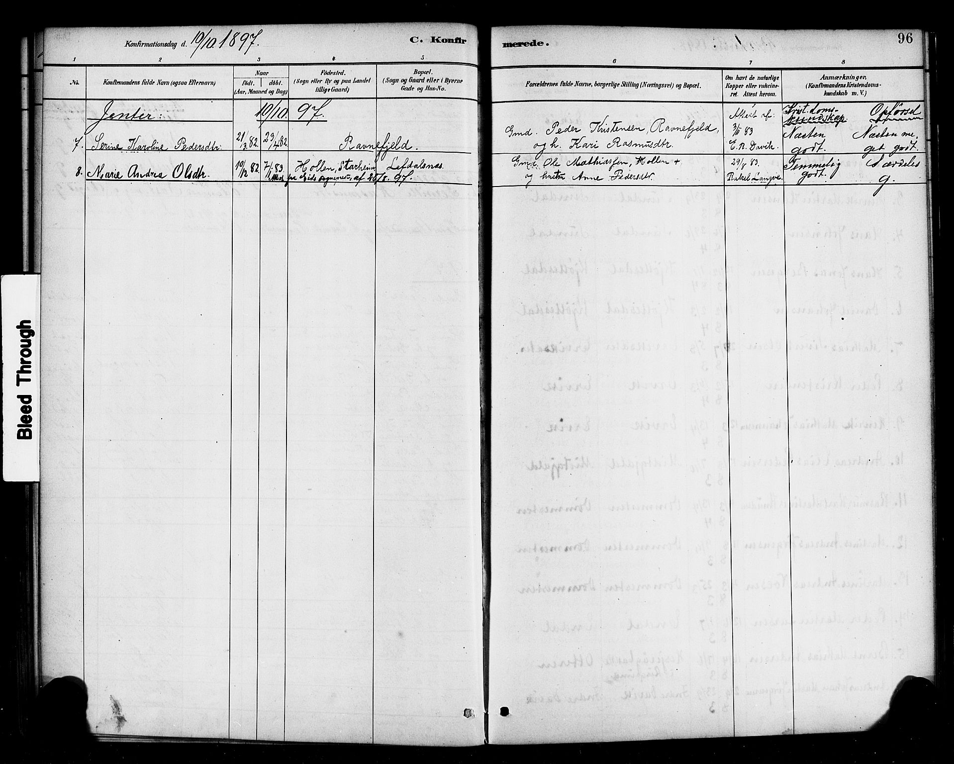 Davik sokneprestembete, AV/SAB-A-79701/H/Haa/Haab/L0001: Parish register (official) no. B 1, 1882-1900, p. 96