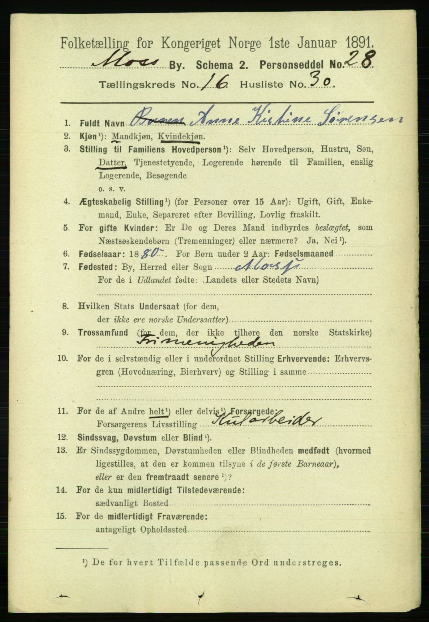 RA, 1891 census for 0104 Moss, 1891, p. 7894