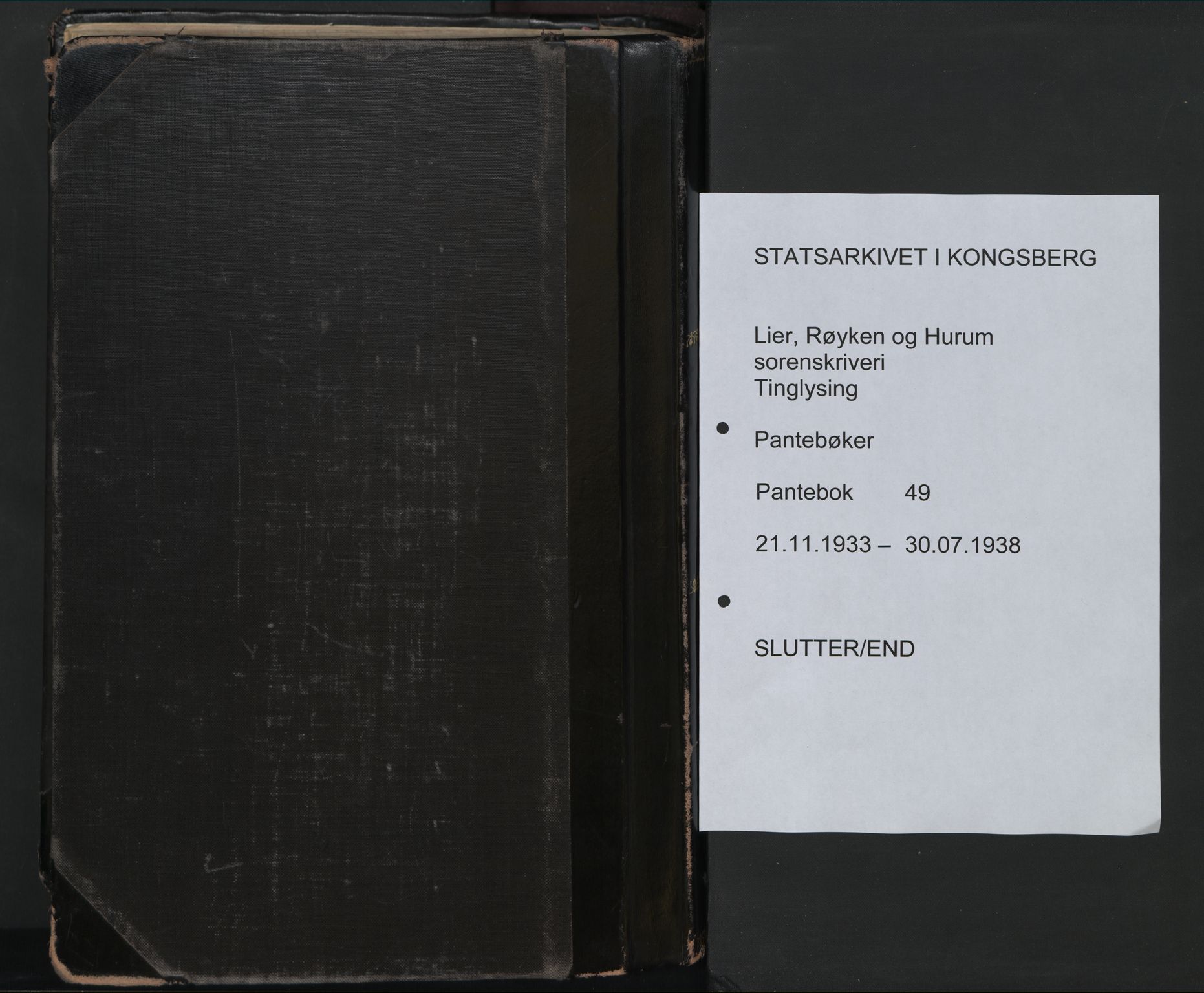 Lier, Røyken og Hurum sorenskriveri, SAKO/A-89/G/Ga/Gab/L0049: Mortgage book no. 49, 1933-1938
