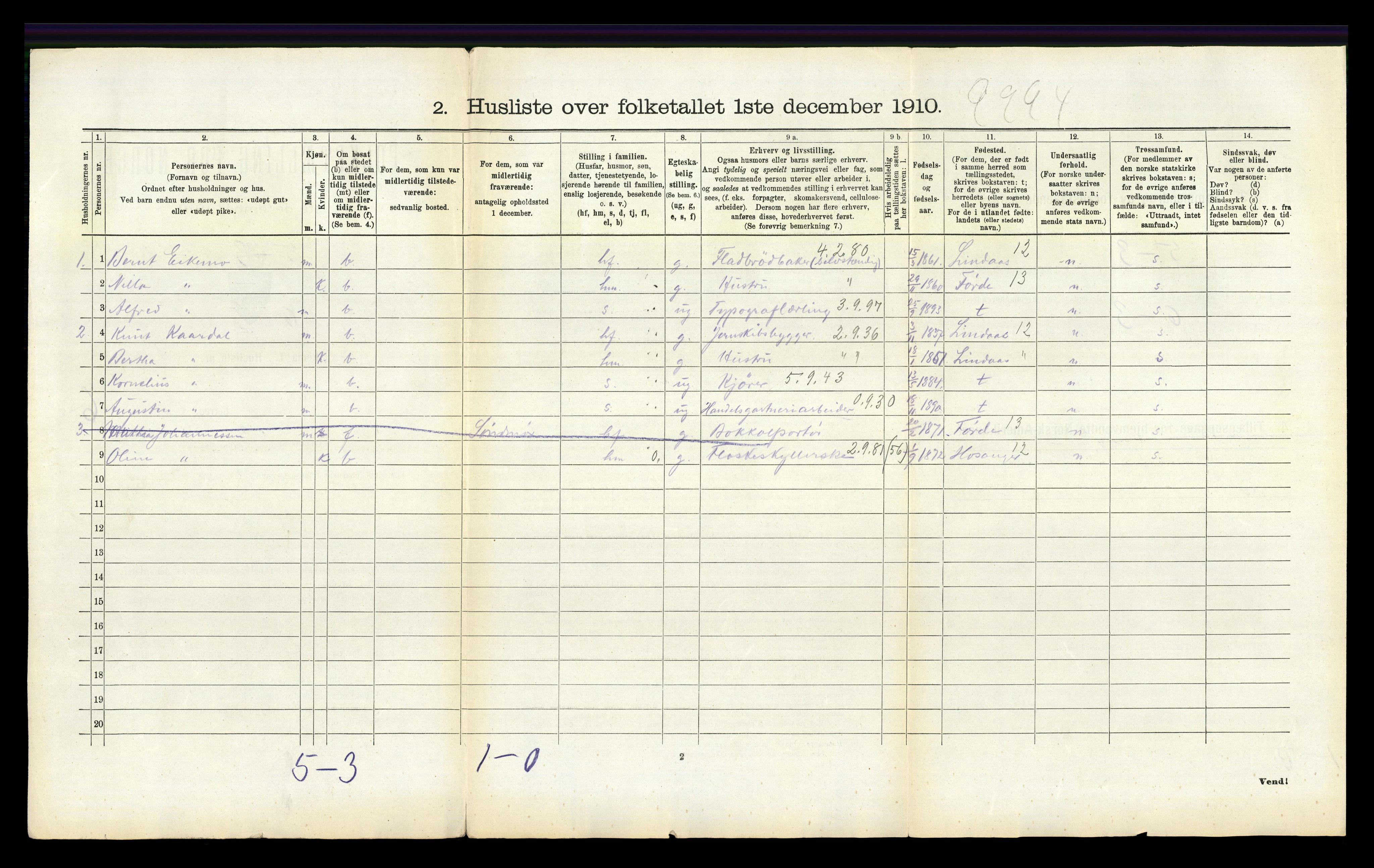 RA, 1910 census for Årstad, 1910, p. 789