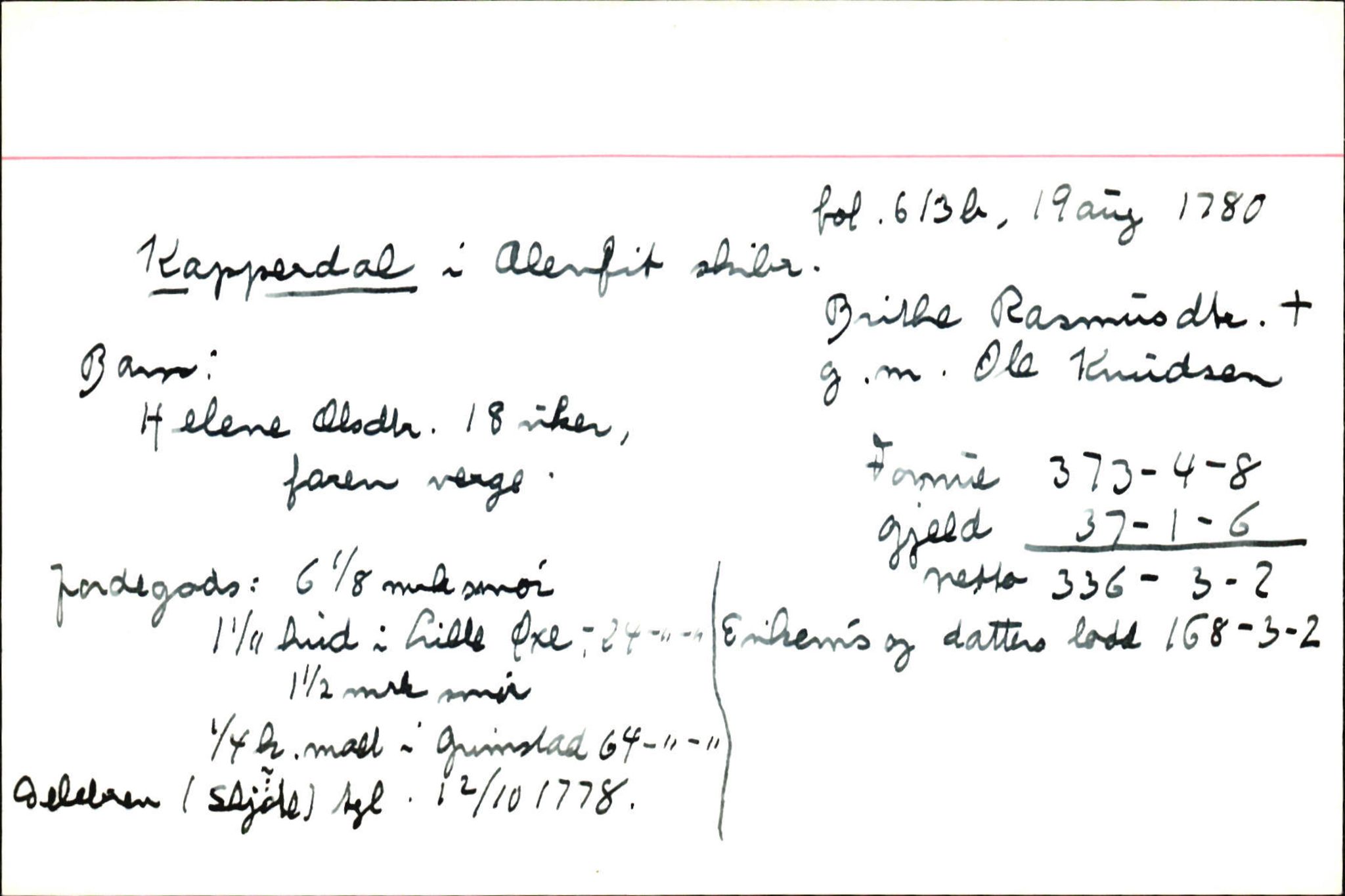 Skiftekort ved Statsarkivet i Bergen, SAB/SKIFTEKORT/001/L0003: Skifteprotokoll nr. 6, 1776-1783, p. 29