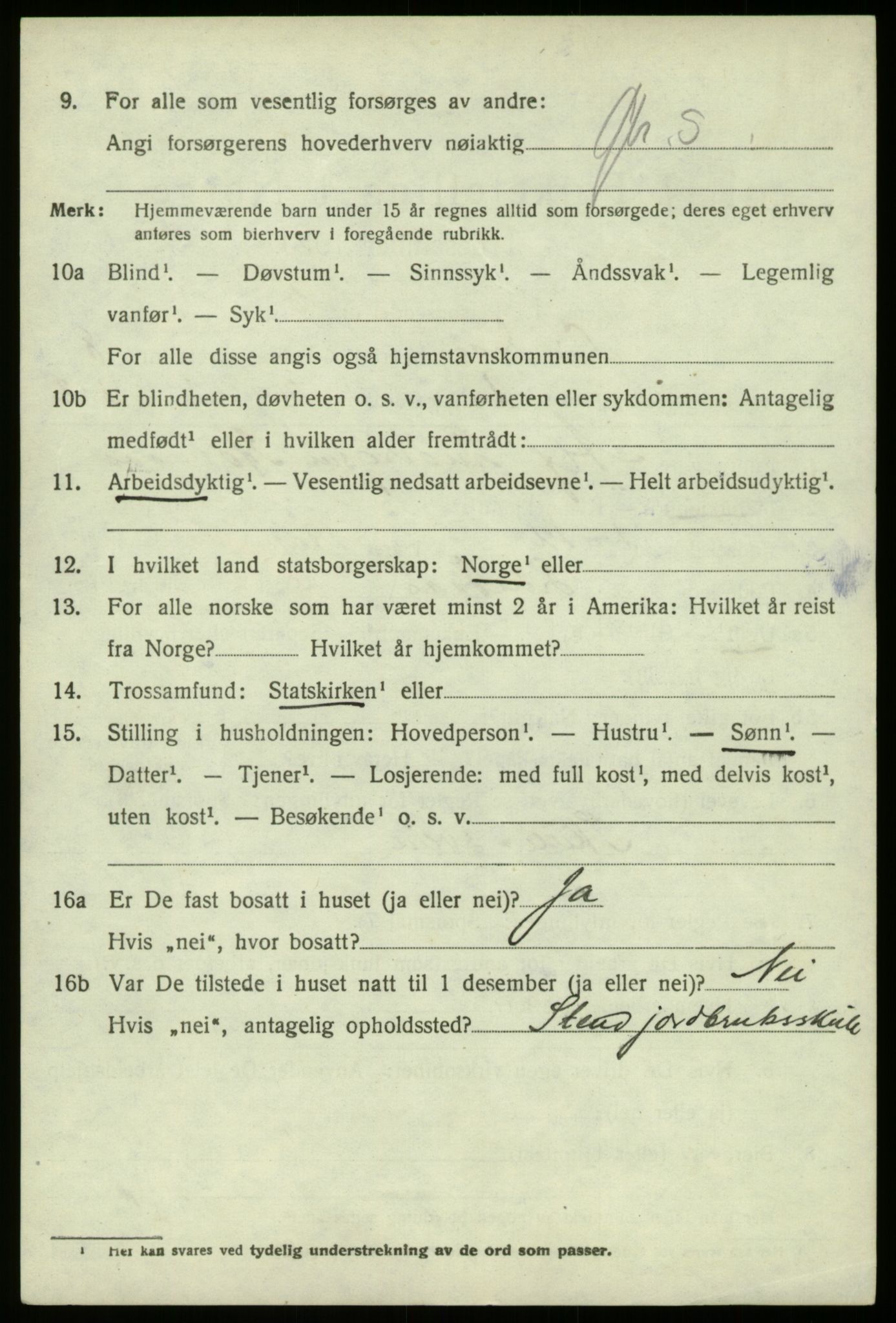 SAB, 1920 census for Lindås, 1920, p. 4242