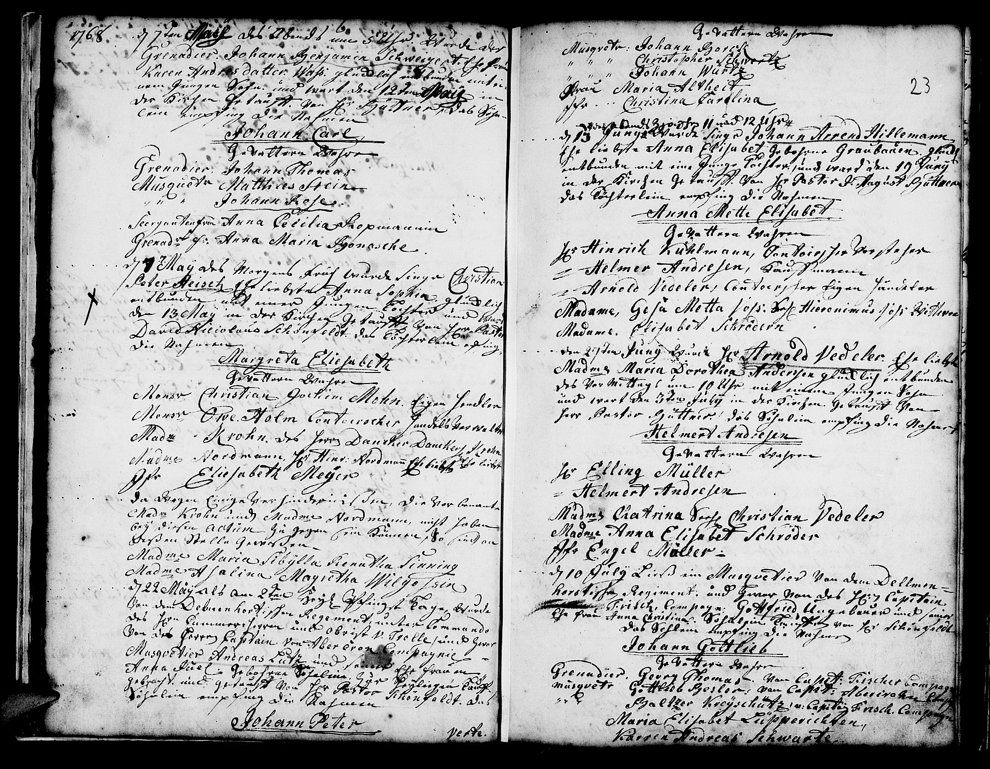 Mariakirken Sokneprestembete, SAB/A-76901/H/Haa/L0001: Parish register (official) no. A 1, 1740-1784, p. 23
