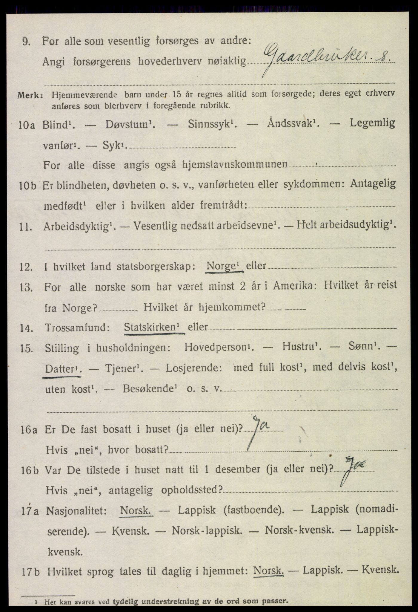 SAT, 1920 census for Leksvik, 1920, p. 4001