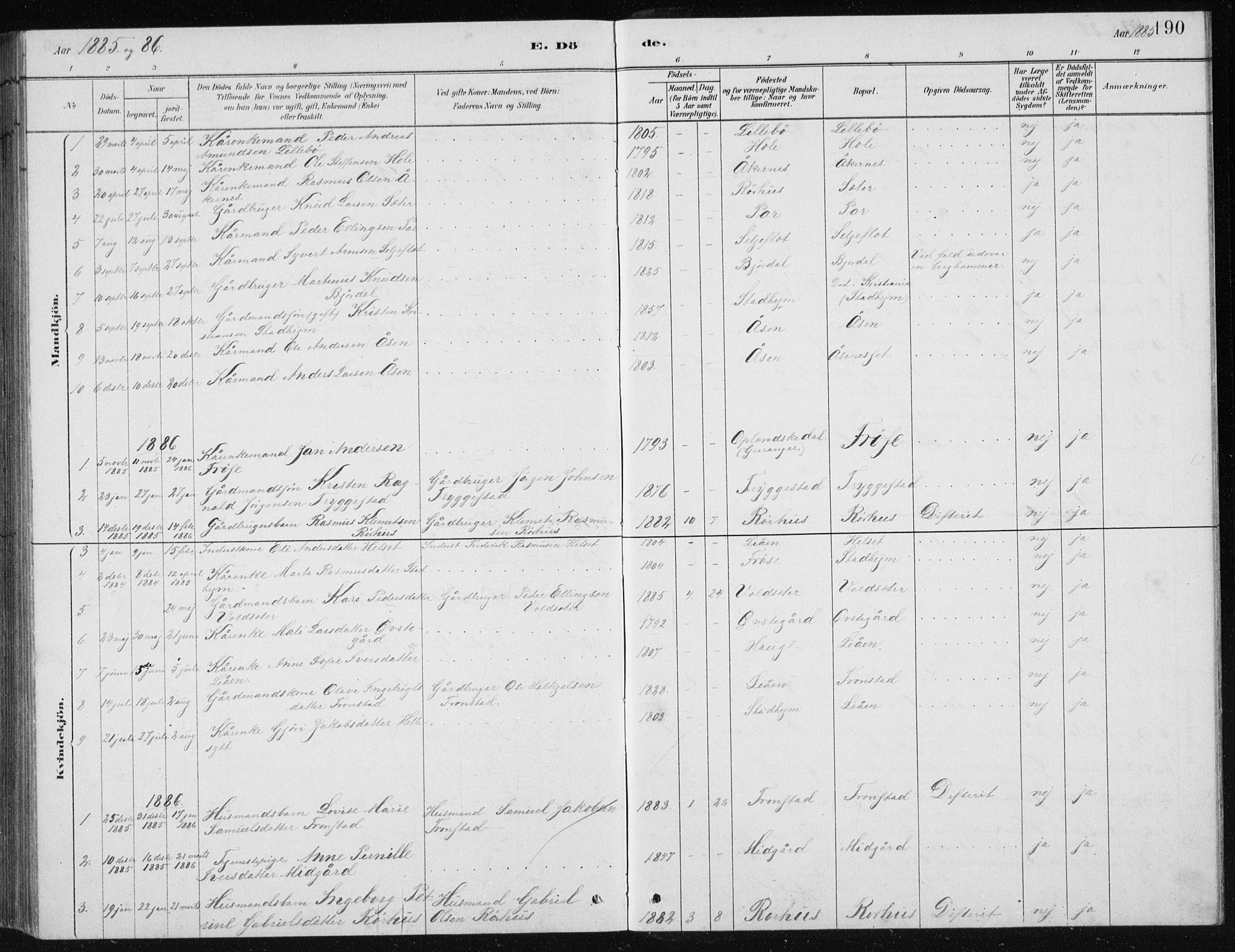 Ministerialprotokoller, klokkerbøker og fødselsregistre - Møre og Romsdal, AV/SAT-A-1454/517/L0230: Parish register (copy) no. 517C03, 1879-1912, p. 190