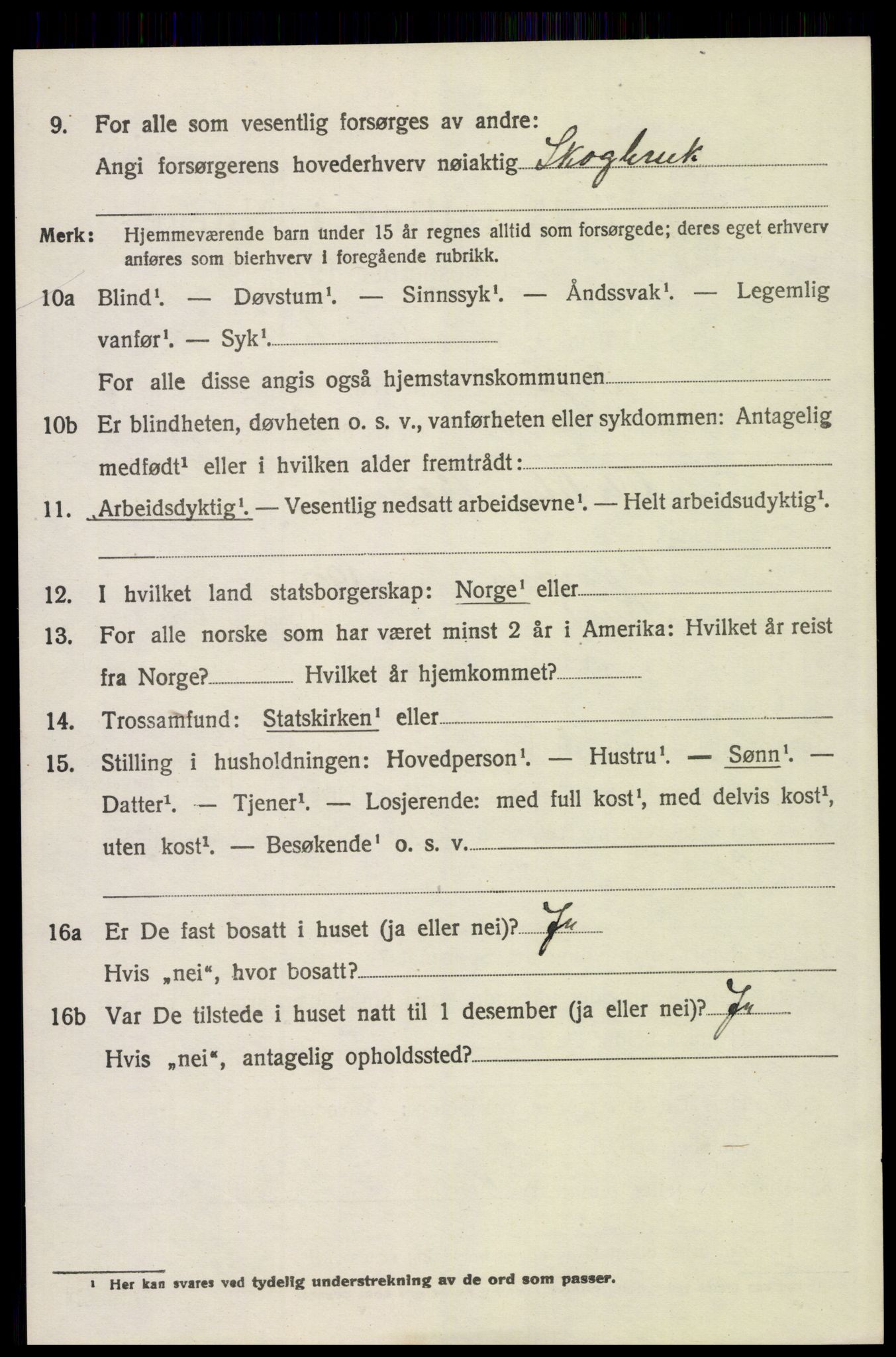 SAH, 1920 census for Trysil, 1920, p. 3576
