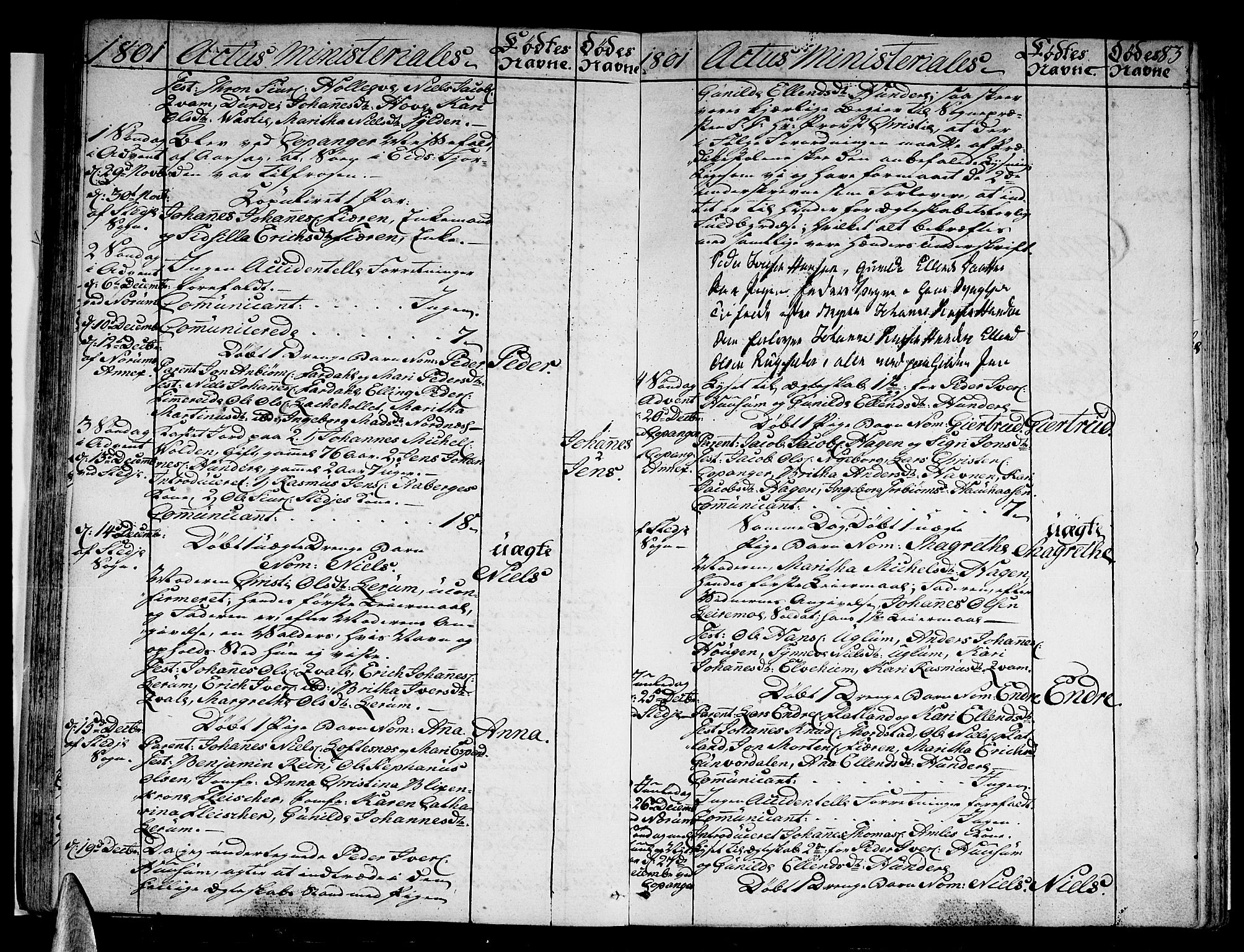 Sogndal sokneprestembete, SAB/A-81301/H/Haa/Haaa/L0008: Parish register (official) no. A 8, 1795-1809, p. 83