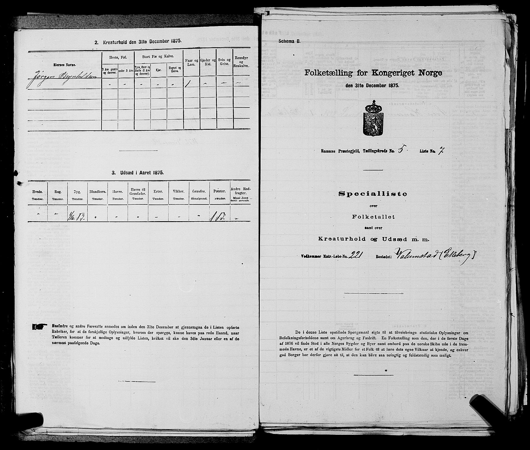 SAKO, 1875 census for 0718P Ramnes, 1875, p. 742