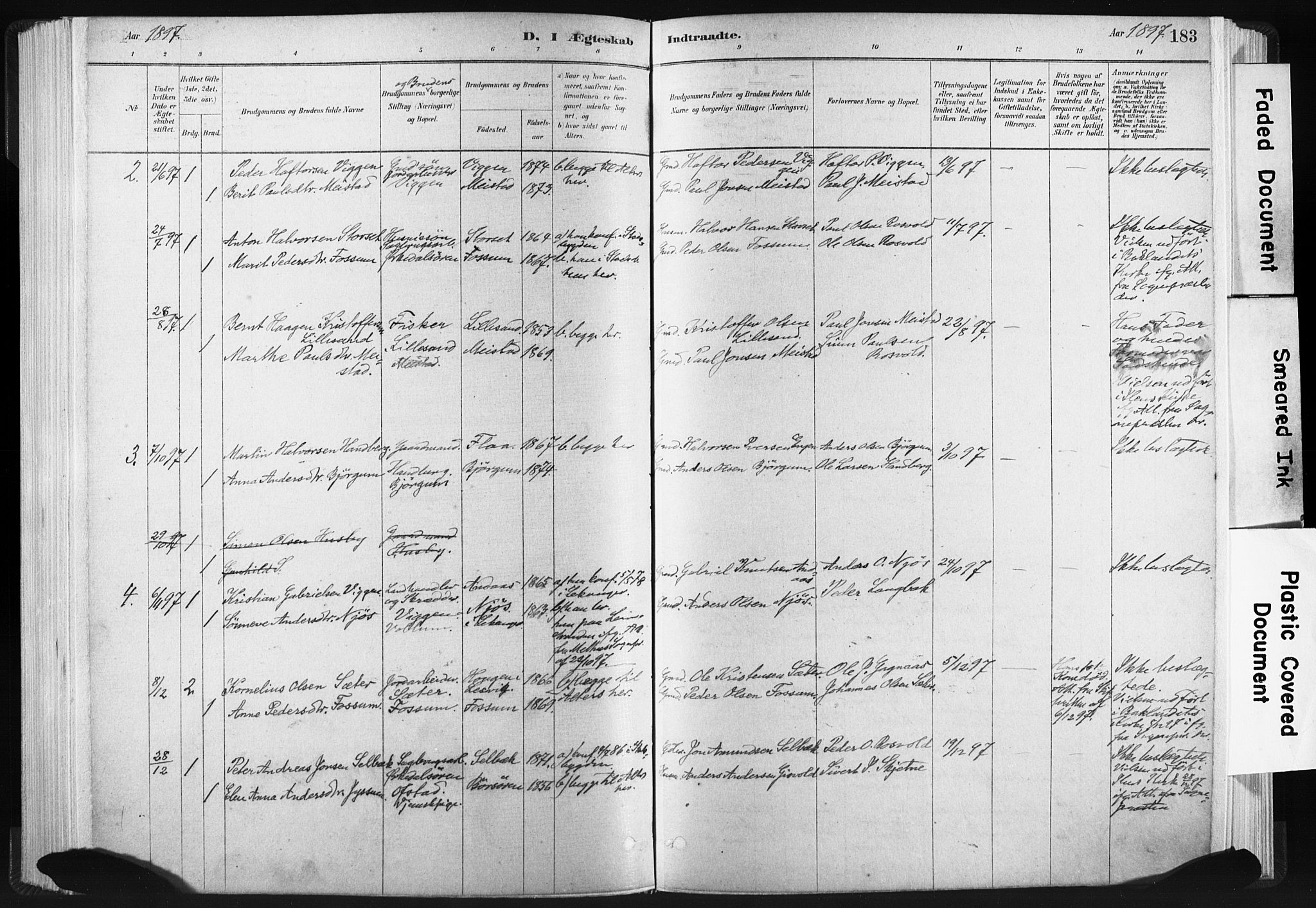 Ministerialprotokoller, klokkerbøker og fødselsregistre - Sør-Trøndelag, SAT/A-1456/665/L0773: Parish register (official) no. 665A08, 1879-1905, p. 183