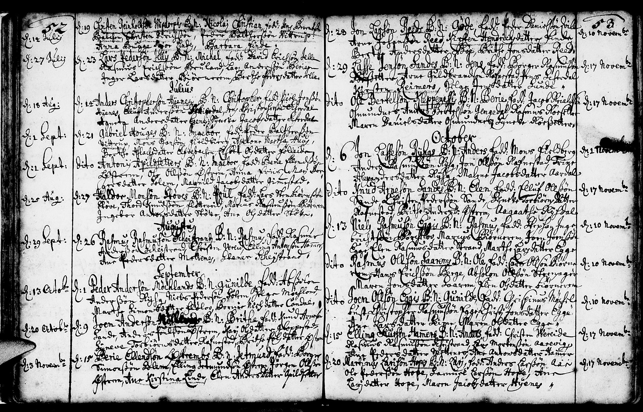 Gloppen sokneprestembete, AV/SAB-A-80101/H/Haa/Haaa/L0002: Parish register (official) no. A 2, 1712-1735, p. 52-53