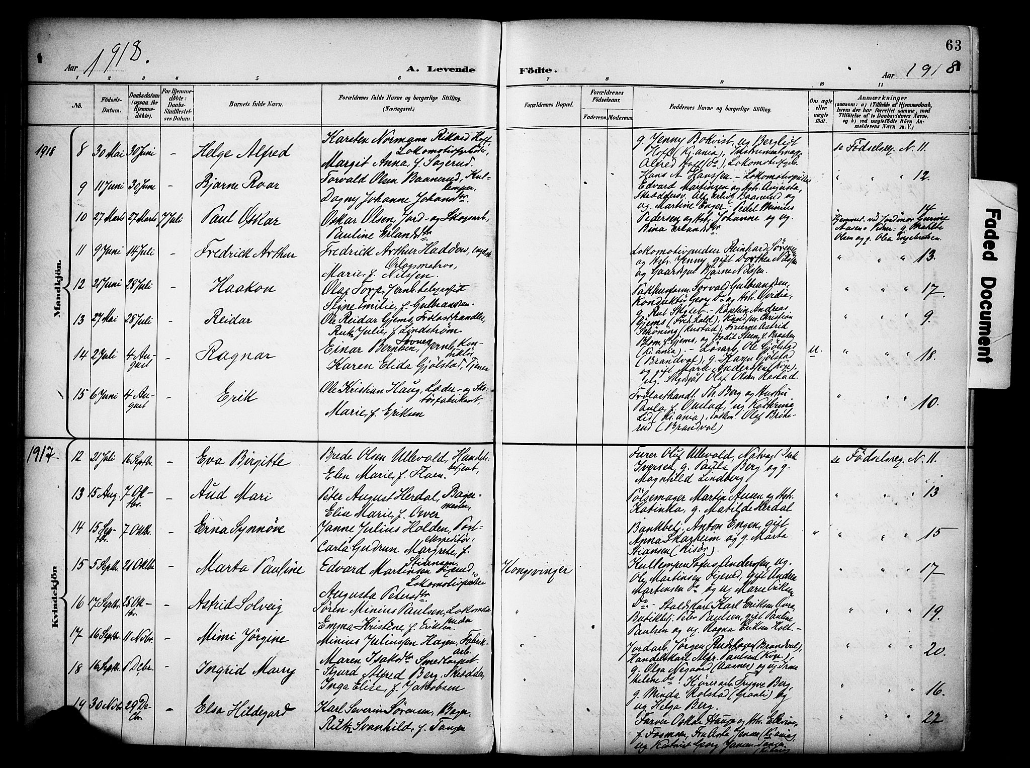 Vinger prestekontor, SAH/PREST-024/H/Ha/Haa/L0016: Parish register (official) no. 16, 1898-1920, p. 63