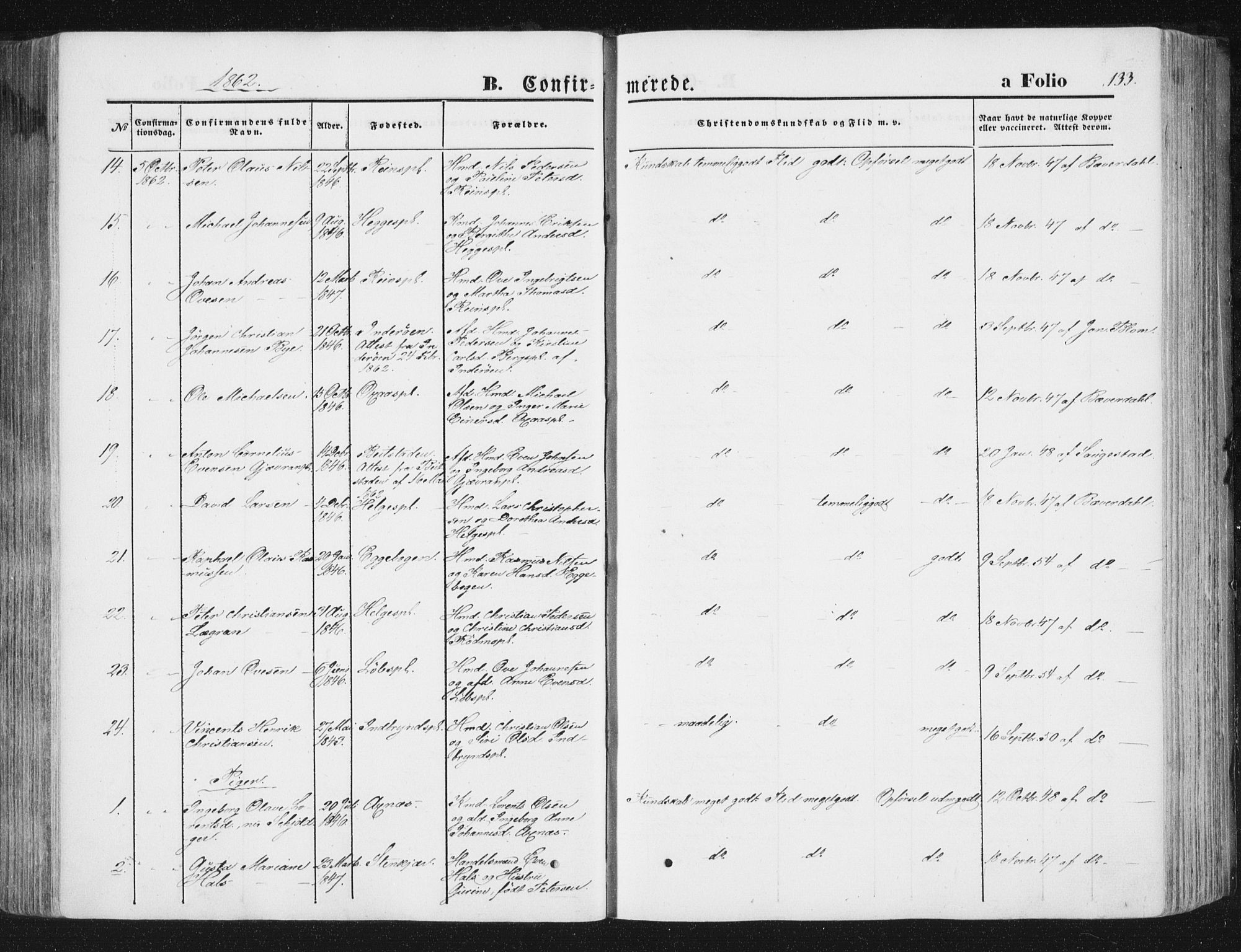 Ministerialprotokoller, klokkerbøker og fødselsregistre - Nord-Trøndelag, AV/SAT-A-1458/746/L0447: Parish register (official) no. 746A06, 1860-1877, p. 133