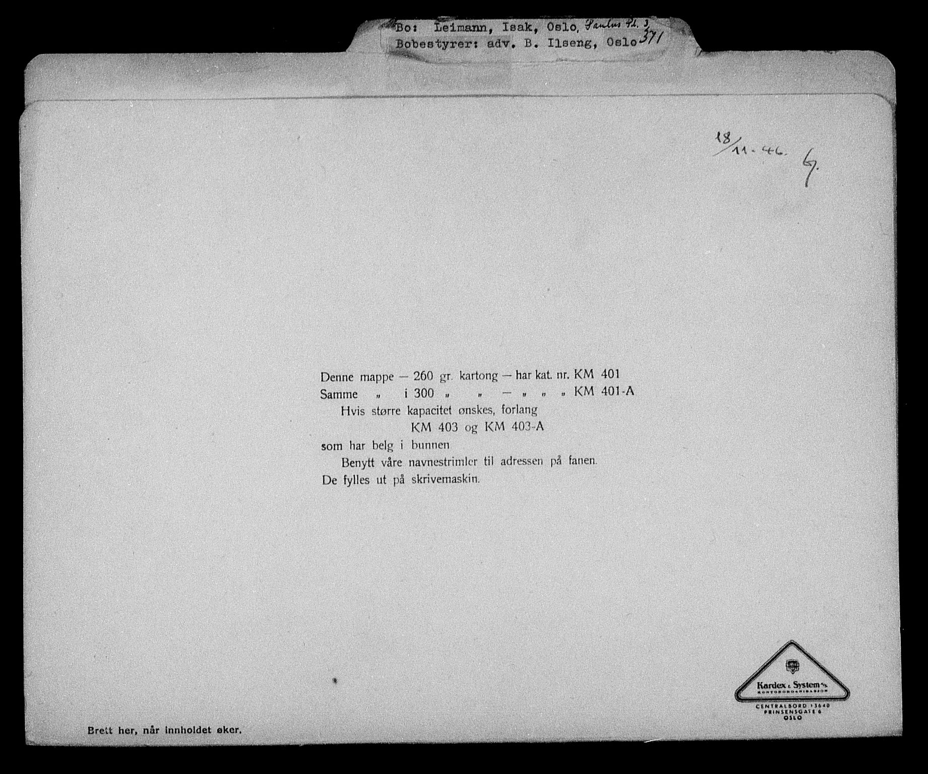 Justisdepartementet, Tilbakeføringskontoret for inndratte formuer, RA/S-1564/H/Hc/Hcc/L0955: --, 1945-1947, p. 531