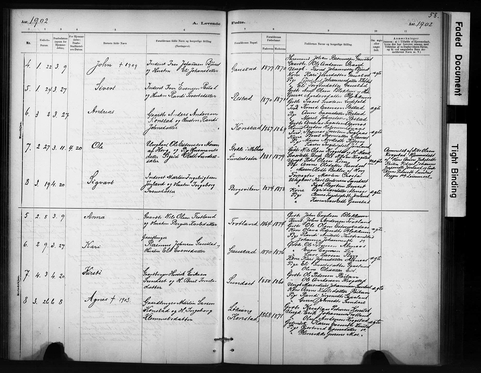 Ministerialprotokoller, klokkerbøker og fødselsregistre - Sør-Trøndelag, SAT/A-1456/694/L1127: Parish register (official) no. 694A01, 1887-1905, p. 58