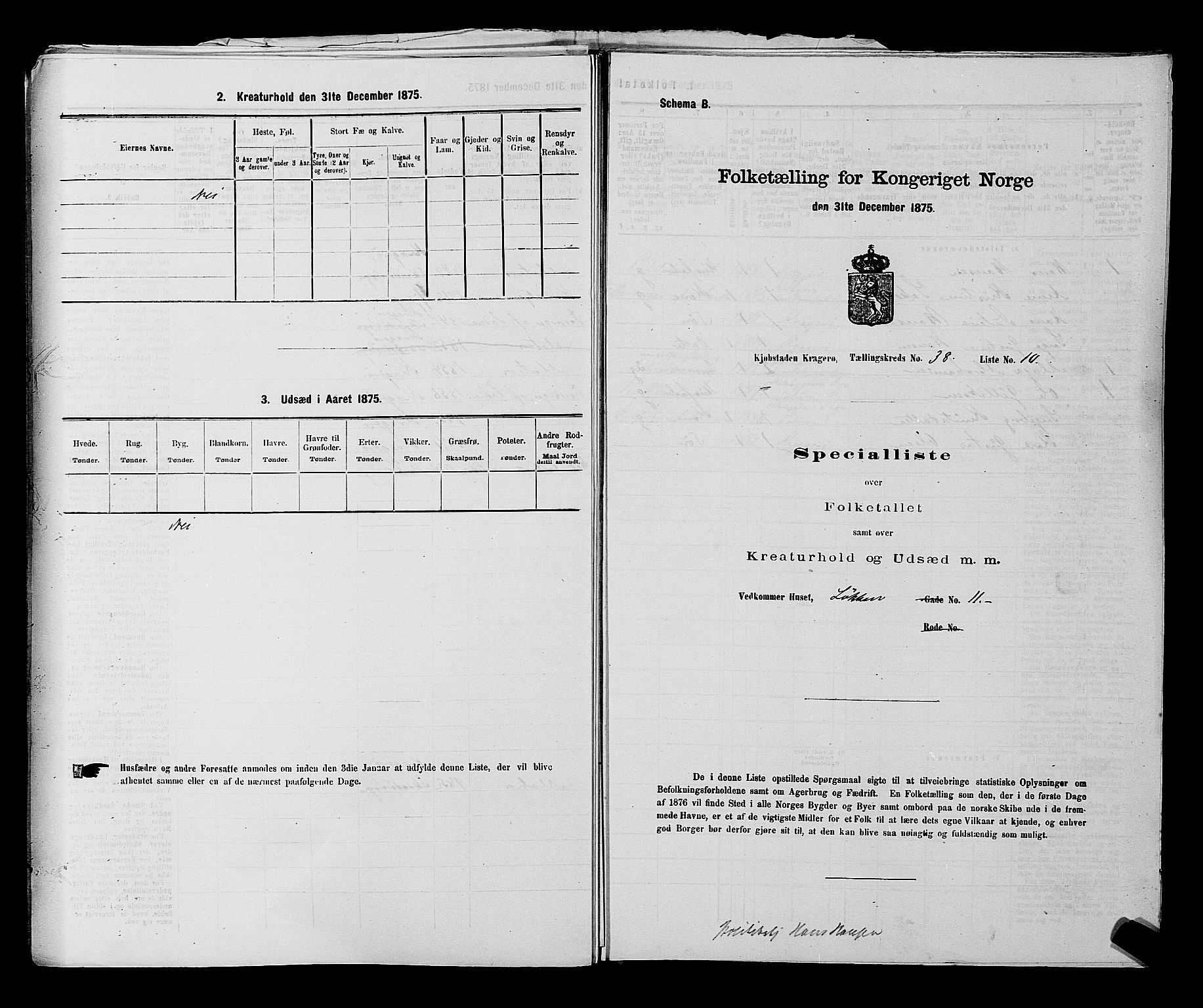 SAKO, 1875 census for 0801P Kragerø, 1875, p. 845