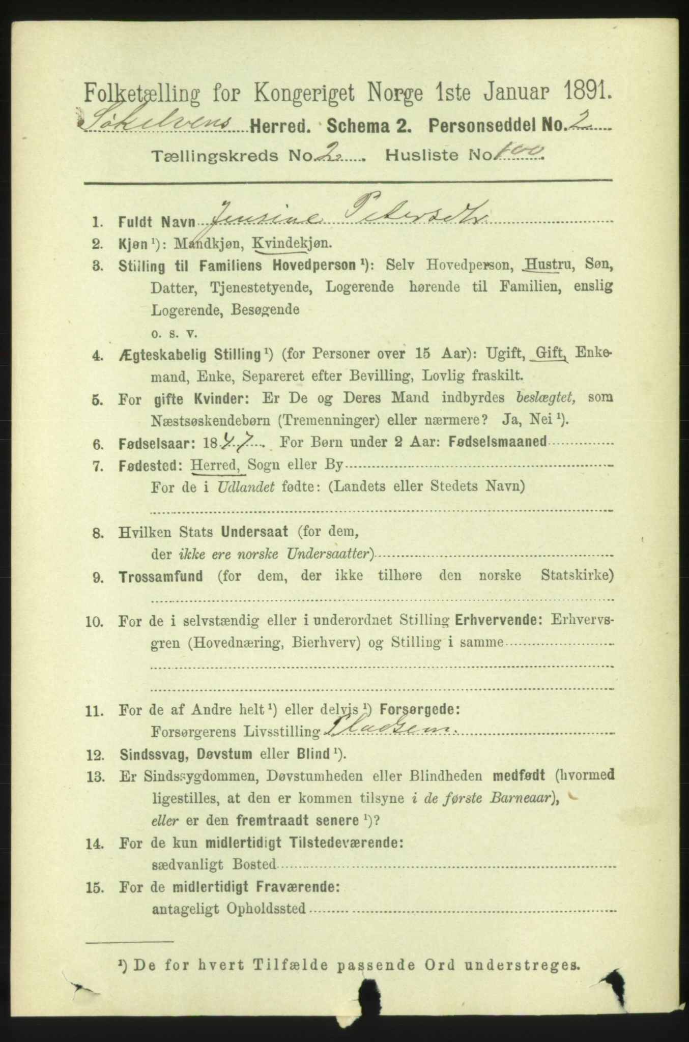 RA, 1891 census for 1528 Sykkylven, 1891, p. 1446