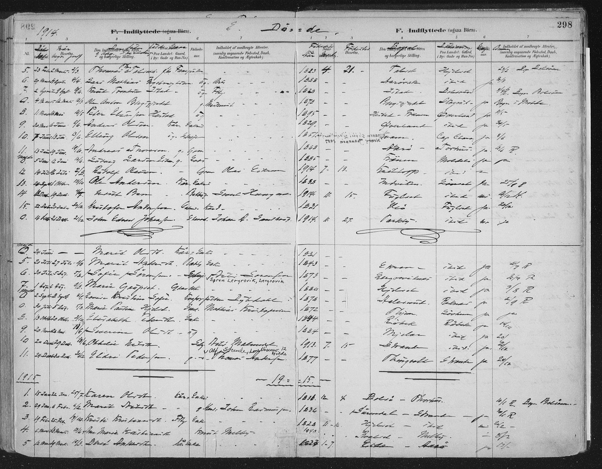 Ministerialprotokoller, klokkerbøker og fødselsregistre - Møre og Romsdal, SAT/A-1454/555/L0658: Parish register (official) no. 555A09, 1887-1917, p. 298