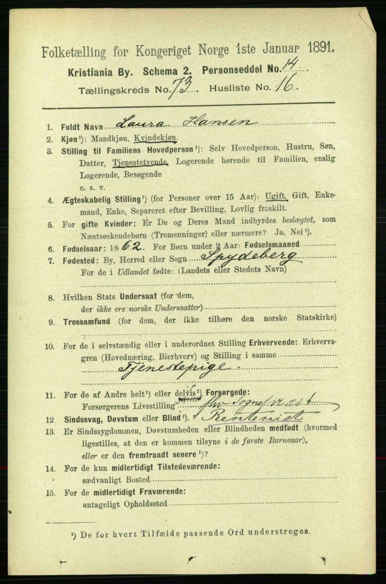 RA, 1891 census for 0301 Kristiania, 1891, p. 39592