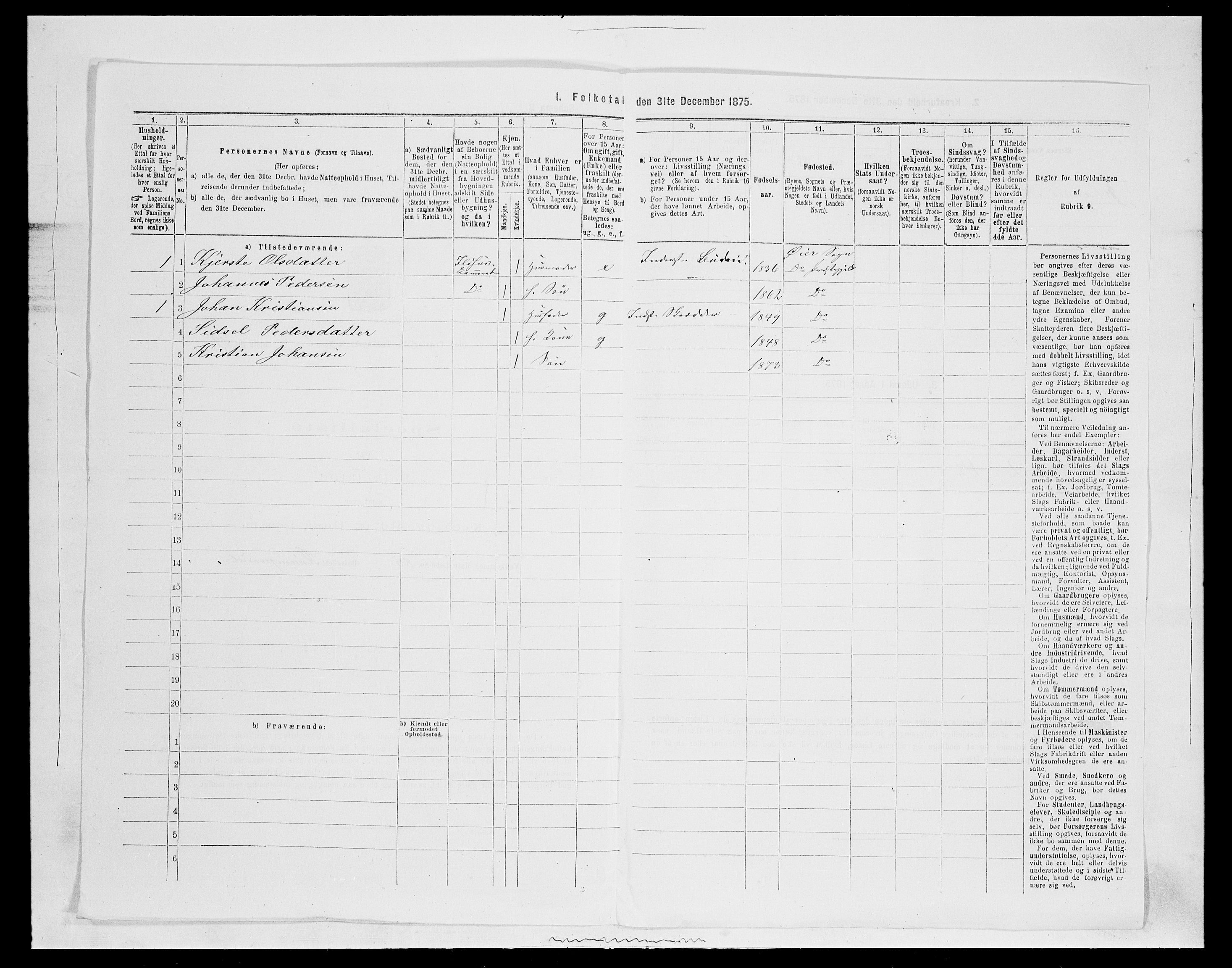 SAH, 1875 census for 0521P Øyer, 1875, p. 484