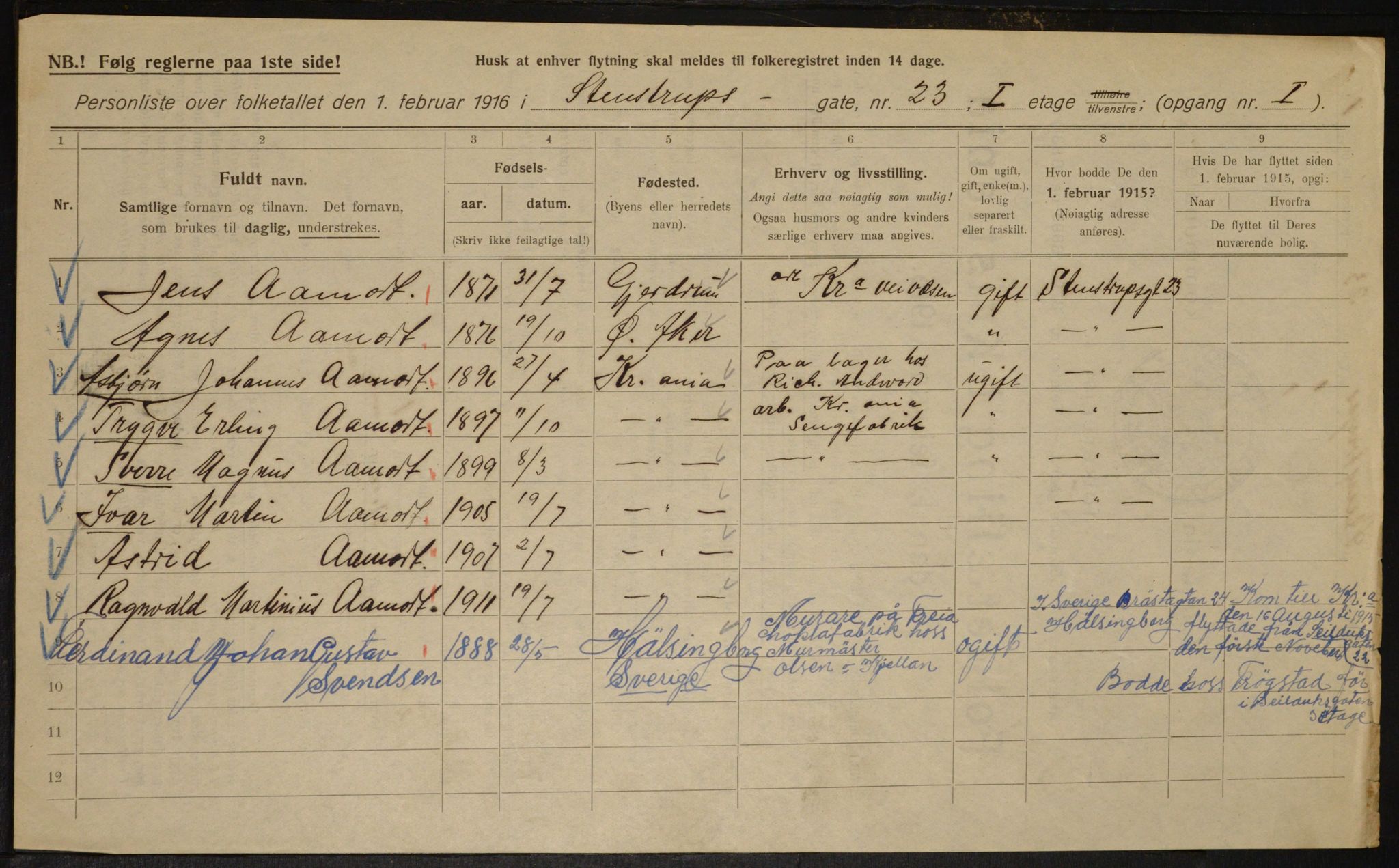 OBA, Municipal Census 1916 for Kristiania, 1916, p. 104098