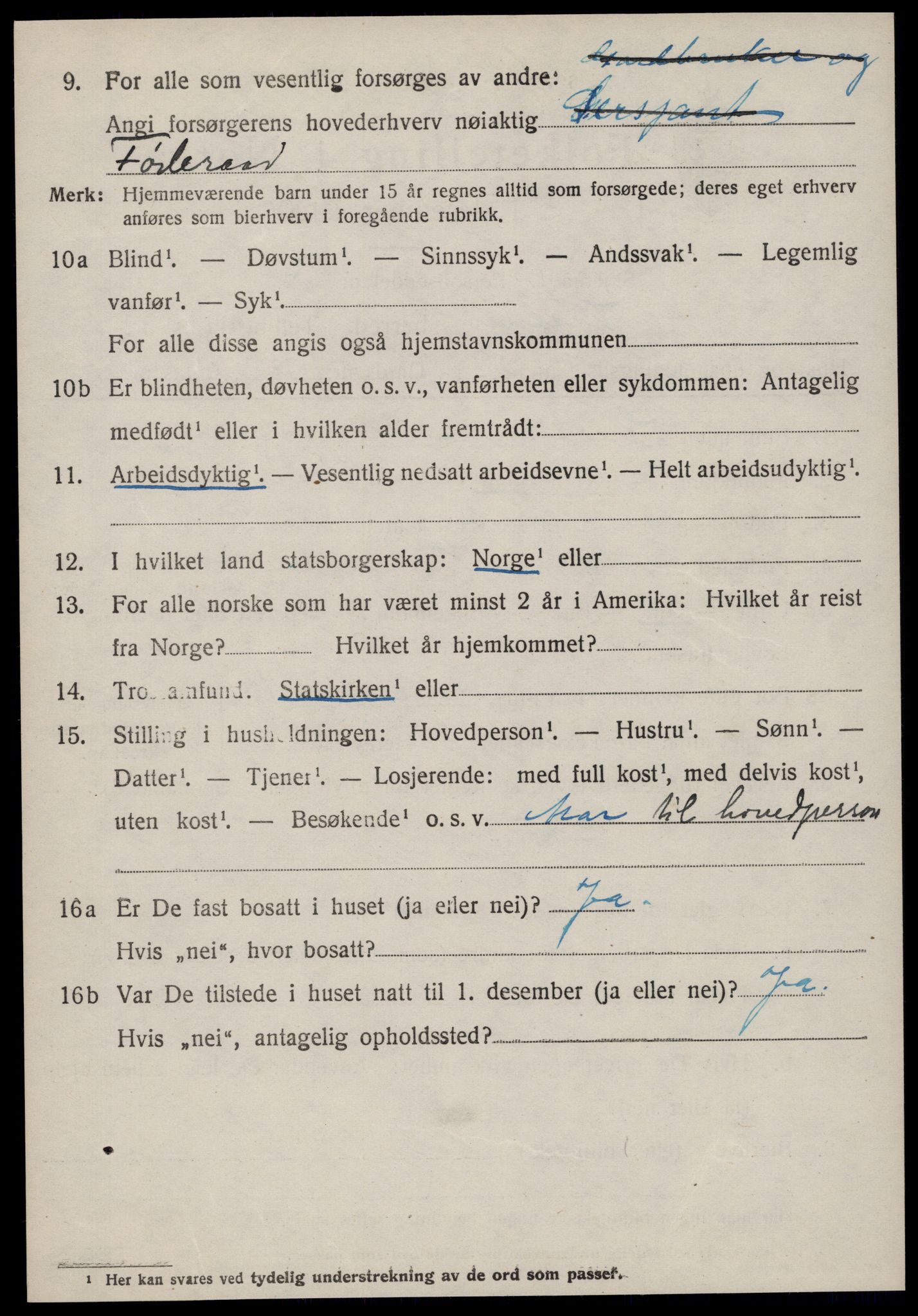 SAT, 1920 census for Vestnes, 1920, p. 3744