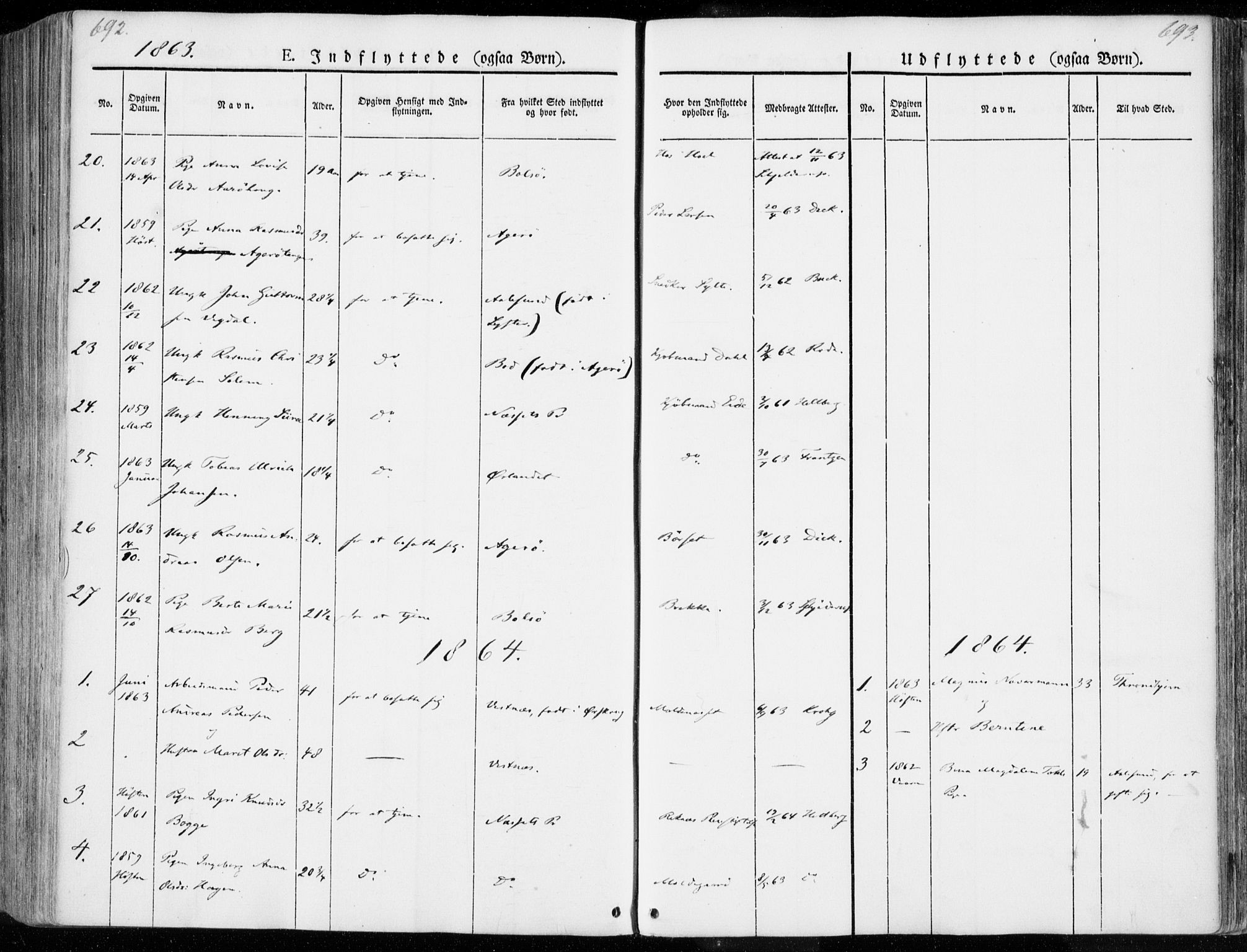 Ministerialprotokoller, klokkerbøker og fødselsregistre - Møre og Romsdal, SAT/A-1454/558/L0689: Parish register (official) no. 558A03, 1843-1872, p. 692-693