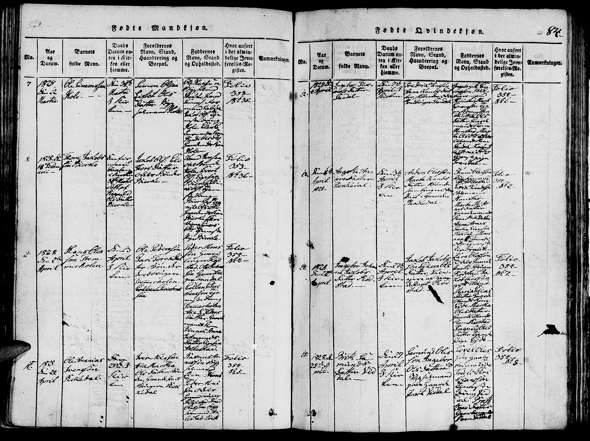 Ministerialprotokoller, klokkerbøker og fødselsregistre - Møre og Romsdal, SAT/A-1454/515/L0207: Parish register (official) no. 515A03, 1819-1829, p. 84