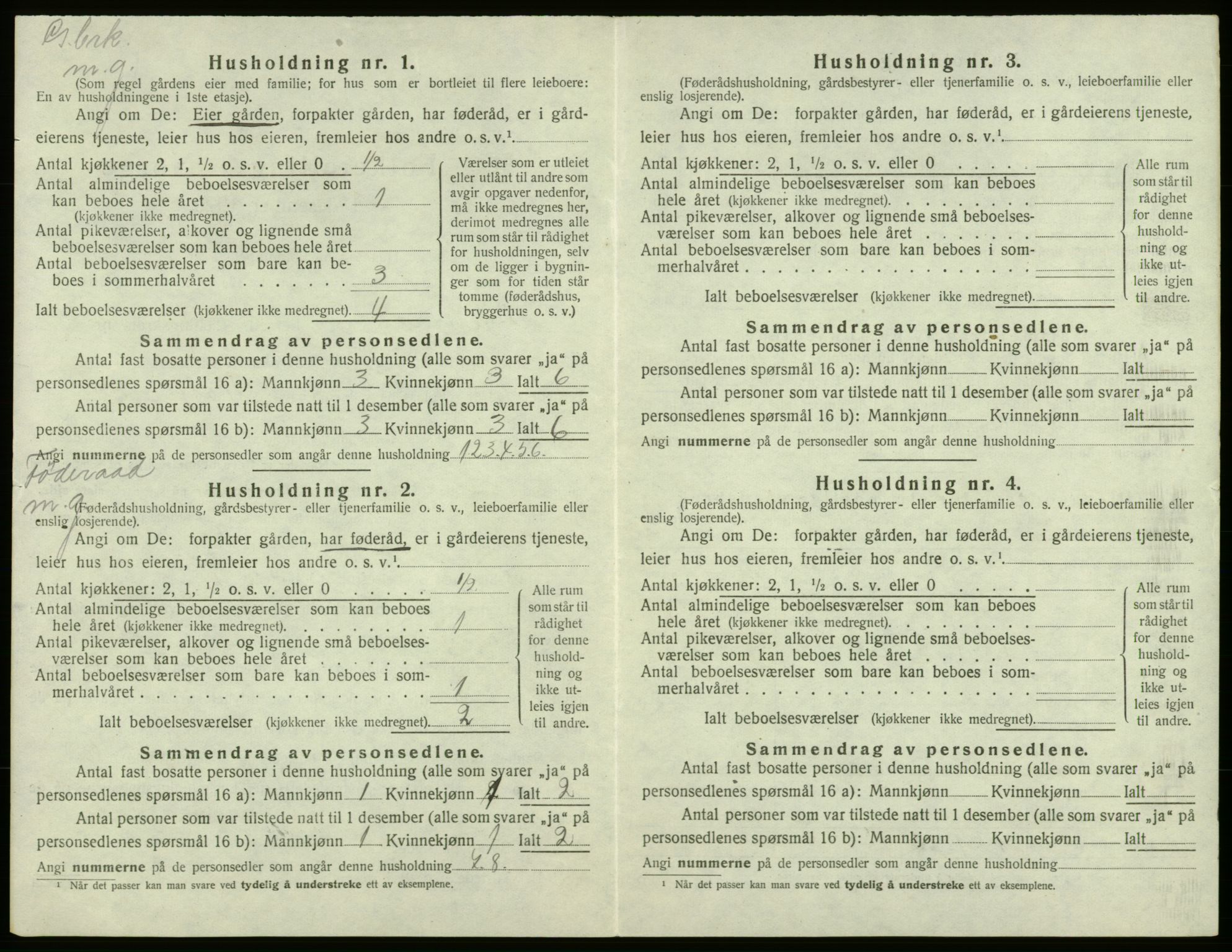 SAB, 1920 census for Bremnes, 1920, p. 120