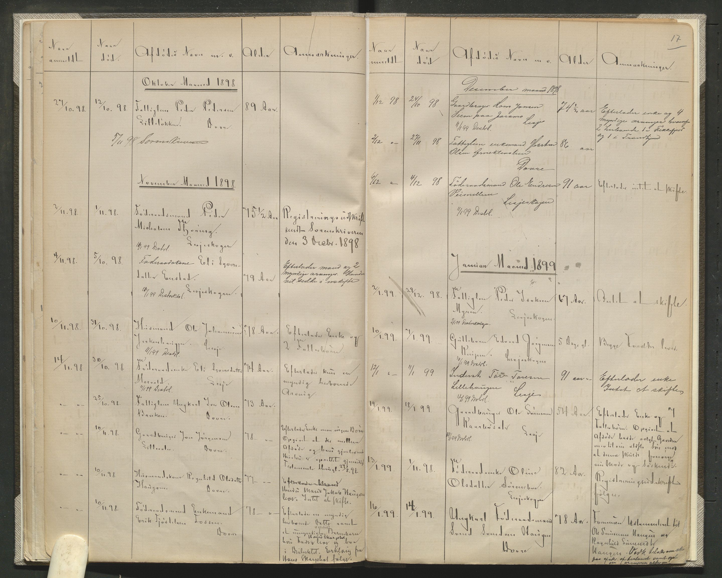 Lesja og Dovre lensmannskontor, AV/SAH-PGL-004/H/Ha/L0001/0002: Dødsfallsprotokoller / Dødsfallsprotokoll, 1893-1903, p. 17