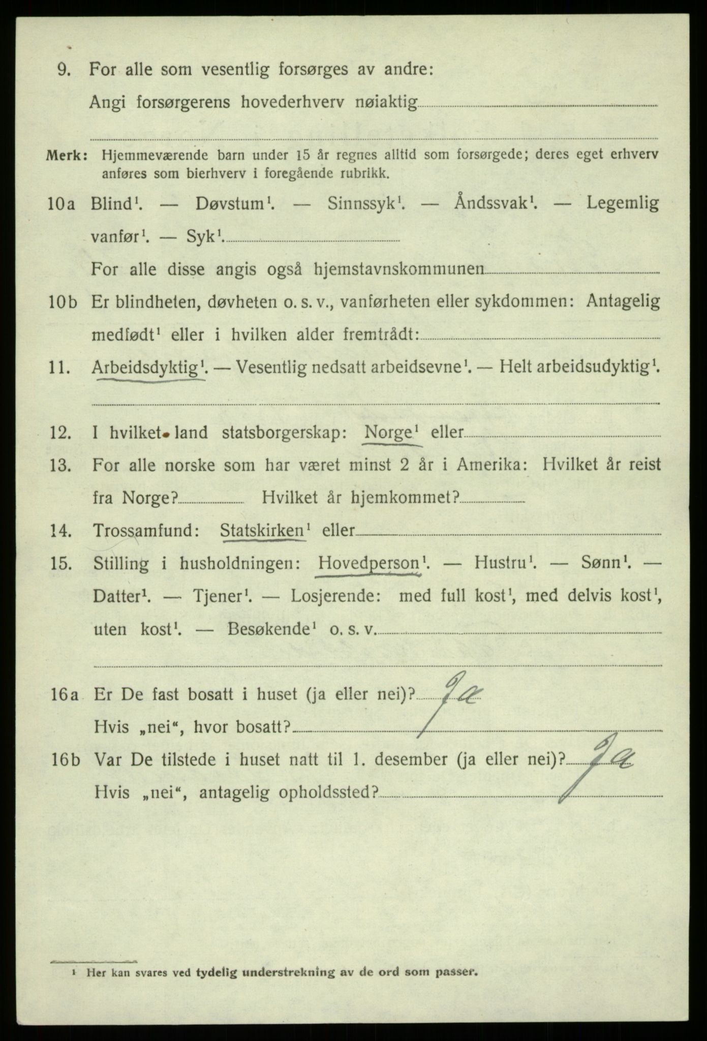 SAB, 1920 census for Strandvik, 1920, p. 3141