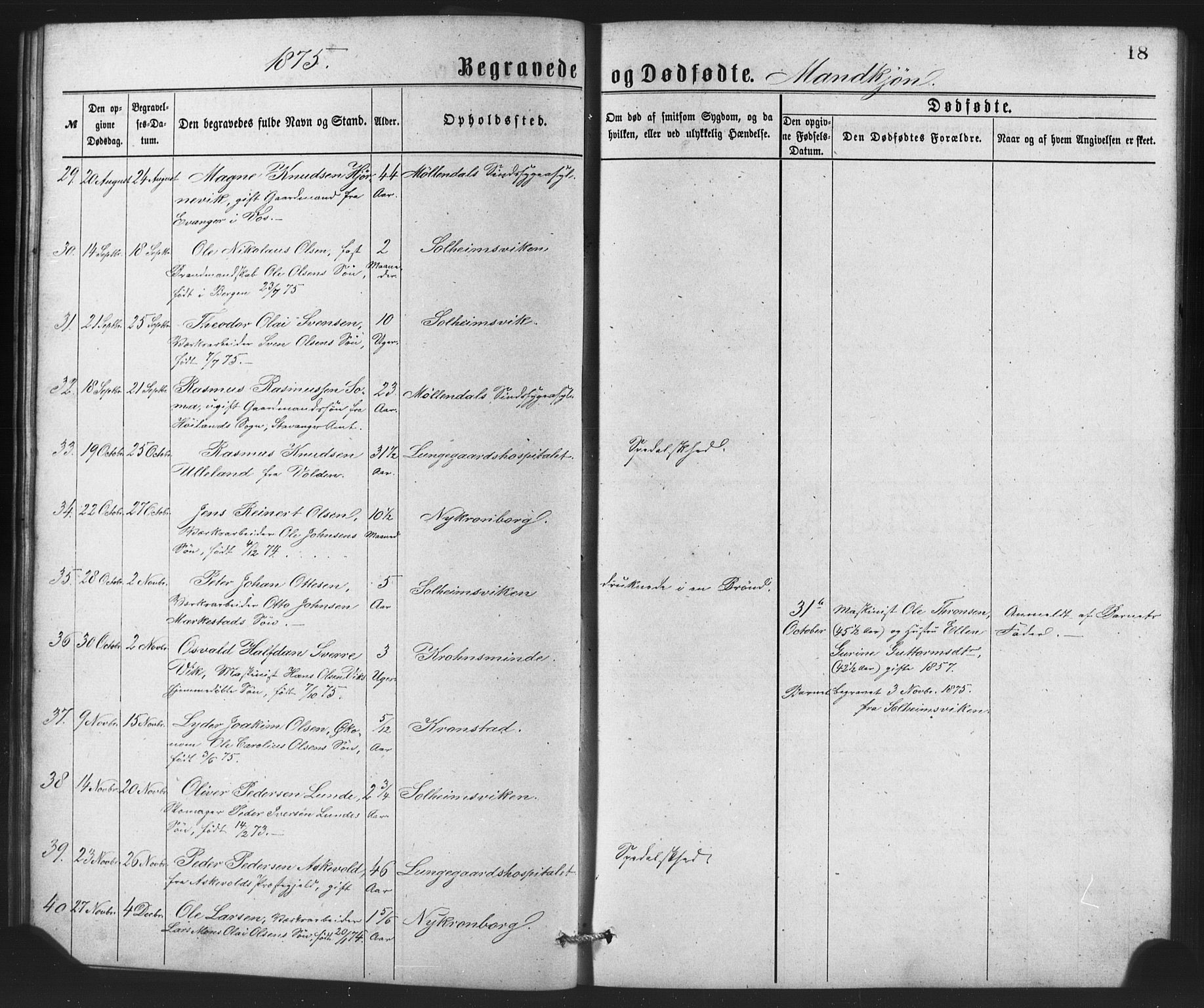 St. Jørgens hospital og Årstad sokneprestembete, AV/SAB-A-99934: Parish register (copy) no. A 8, 1872-1886, p. 18