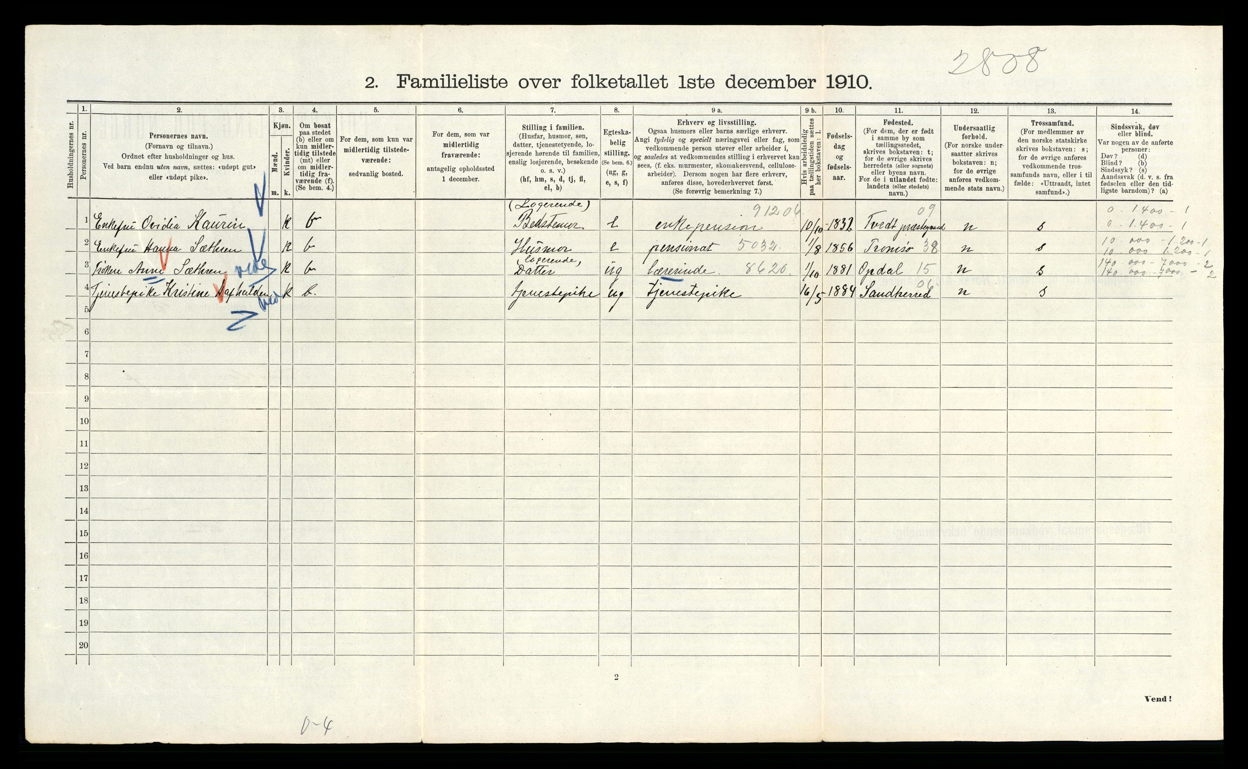 RA, 1910 census for Kristiania, 1910, p. 104954