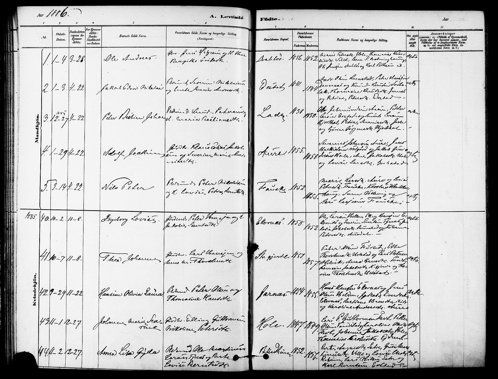 Ministerialprotokoller, klokkerbøker og fødselsregistre - Møre og Romsdal, AV/SAT-A-1454/523/L0334: Parish register (official) no. 523A01, 1878-1891