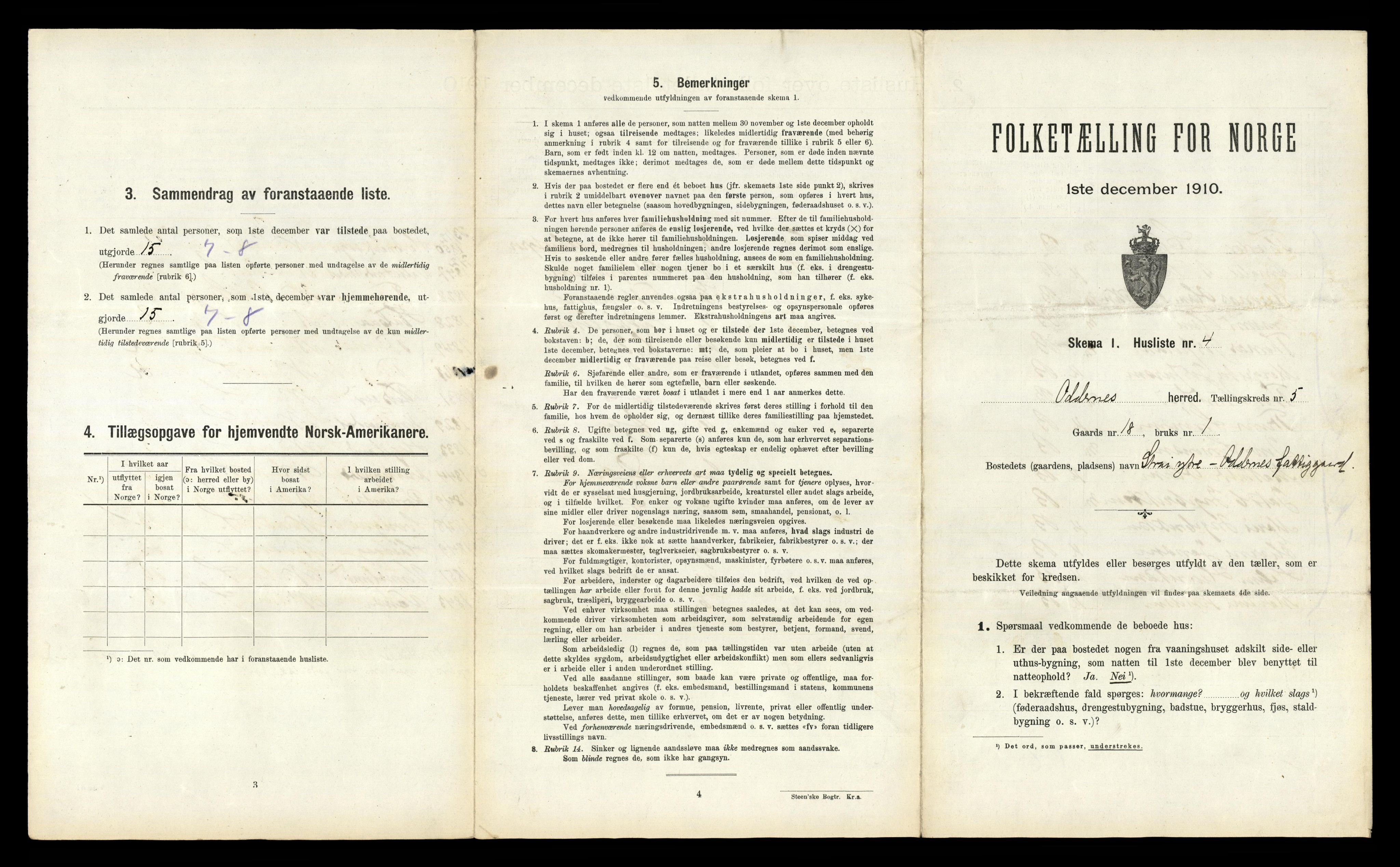 RA, 1910 census for Oddernes, 1910, p. 553