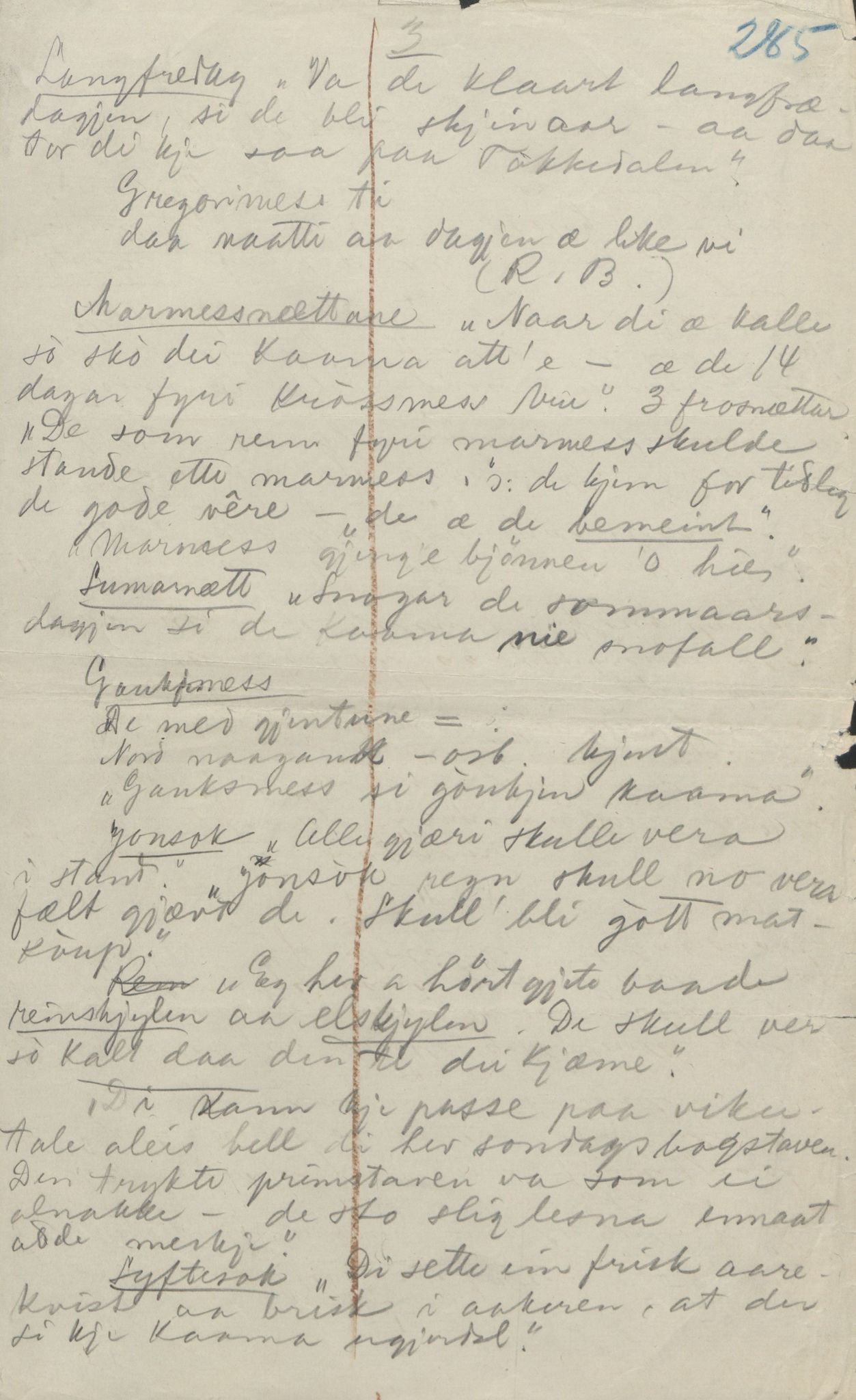 Rikard Berge, TEMU/TGM-A-1003/F/L0004/0044: 101-159 / 147 Visa om Storegut 4 vers. Også diverse kjelder. , 1906-1908, p. 285