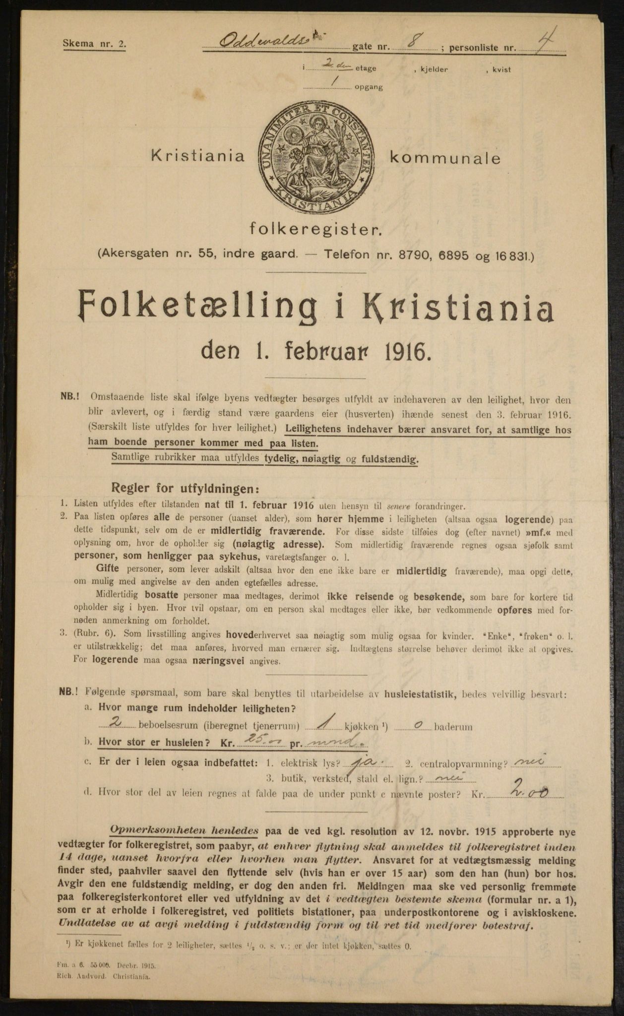 OBA, Municipal Census 1916 for Kristiania, 1916, p. 76247