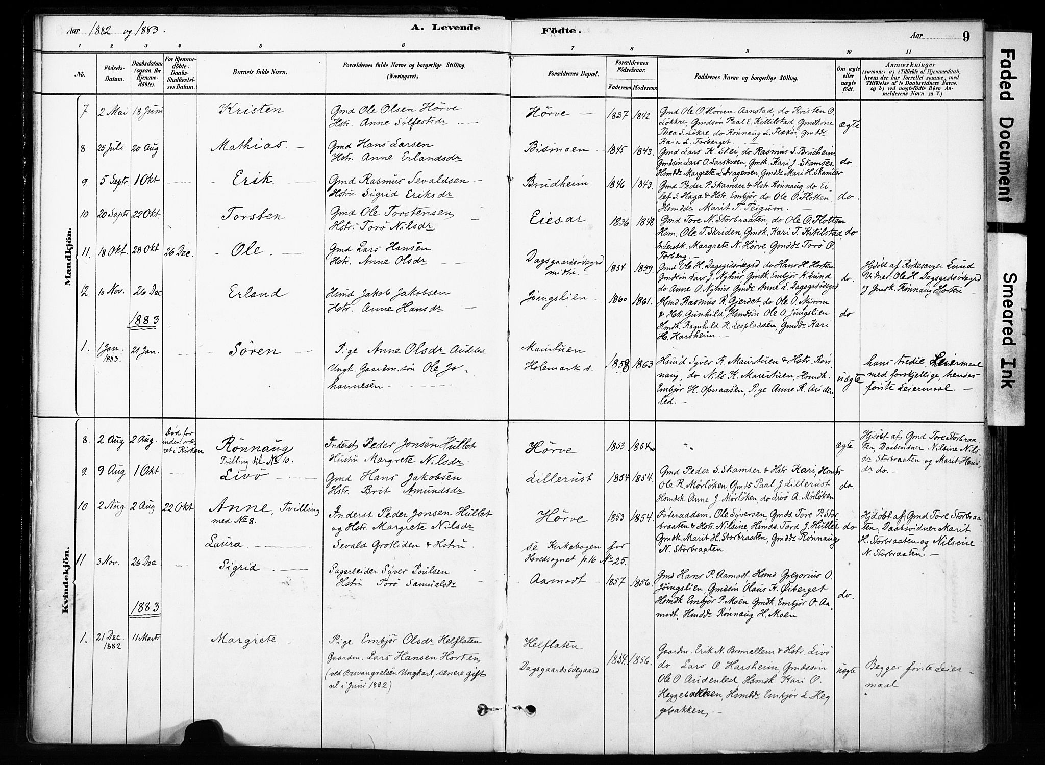 Skjåk prestekontor, SAH/PREST-072/H/Ha/Haa/L0004: Parish register (official) no. 4, 1880-1904, p. 9