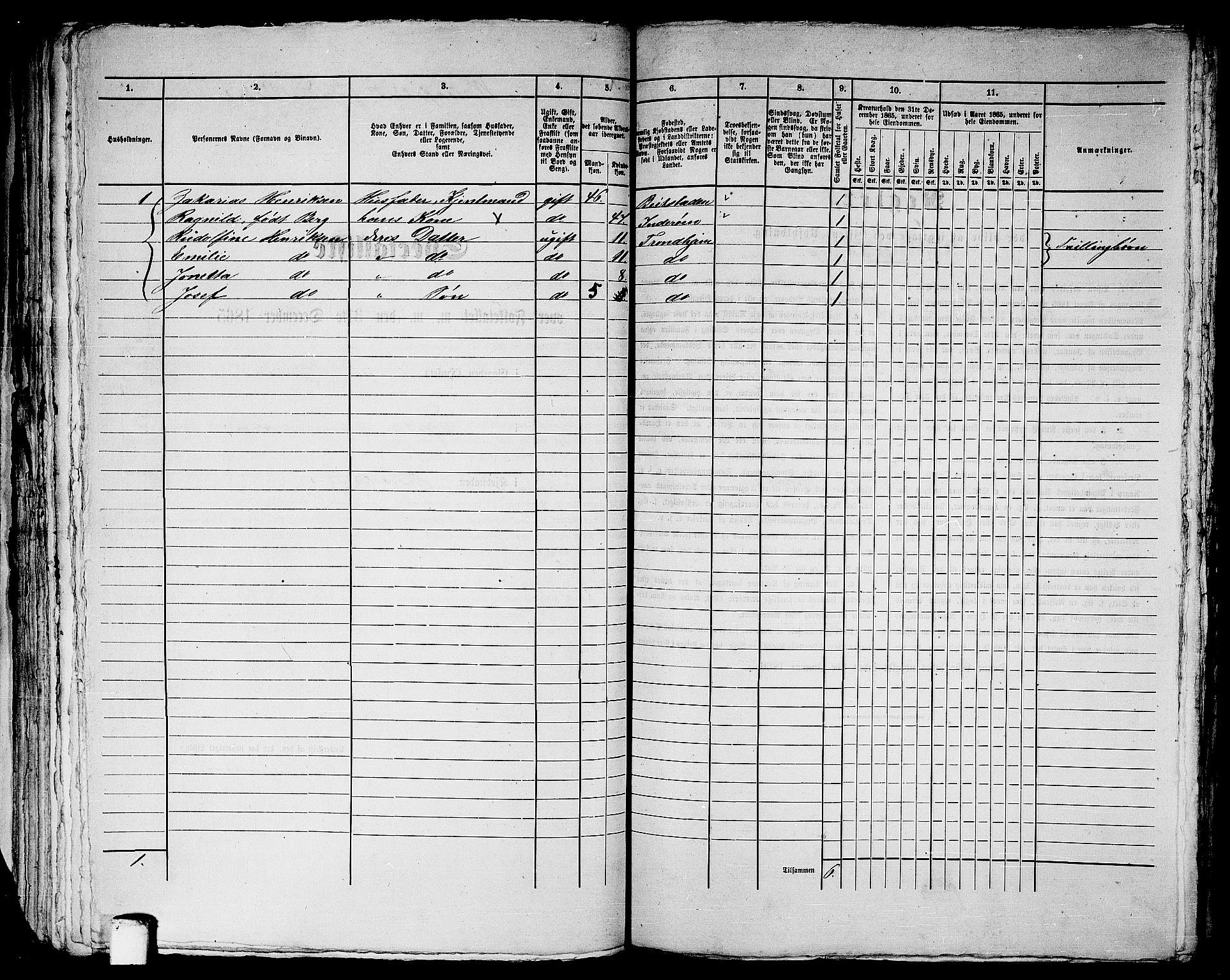 RA, 1865 census for Trondheim, 1865, p. 2754