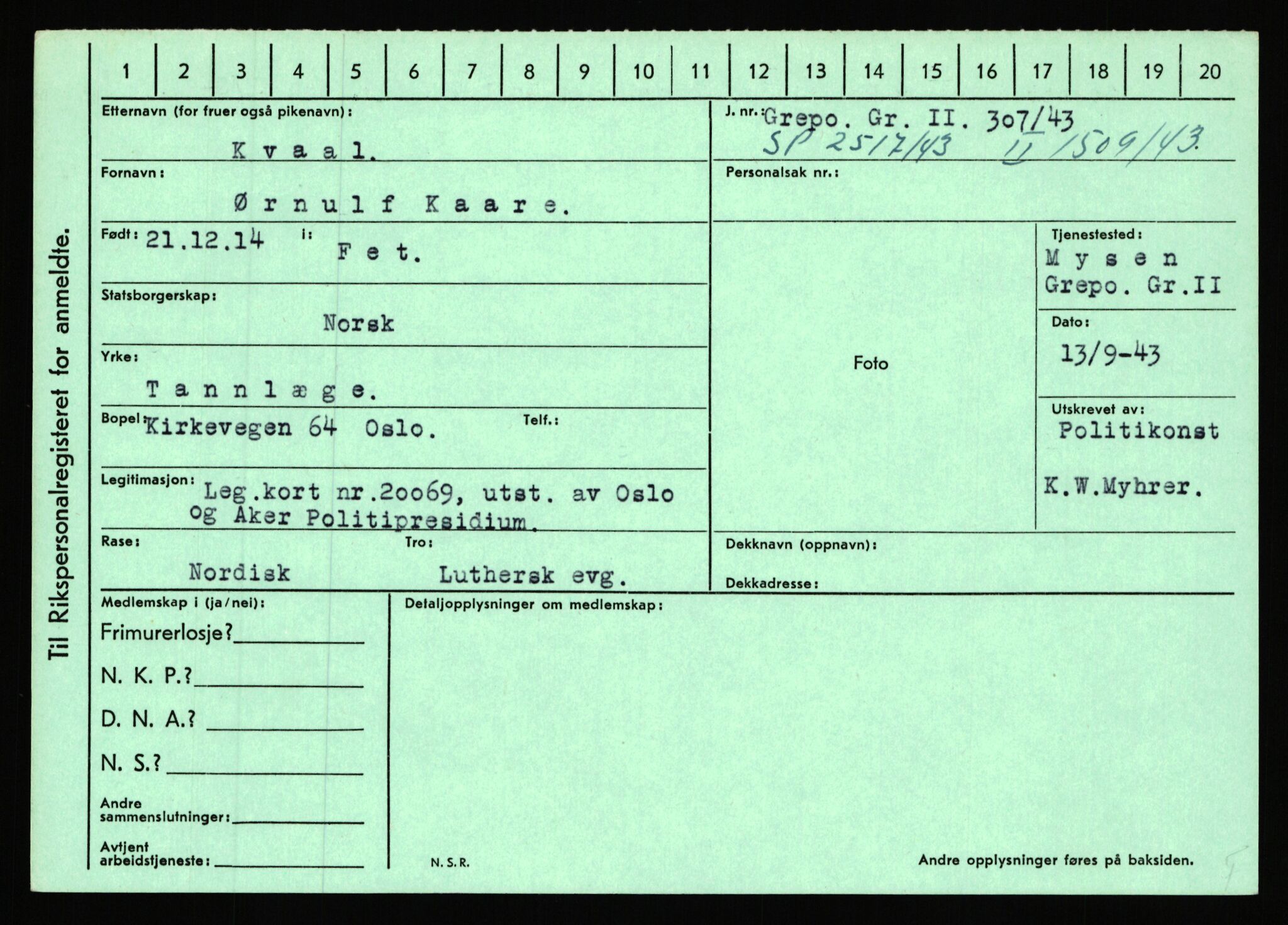 Statspolitiet - Hovedkontoret / Osloavdelingen, AV/RA-S-1329/C/Ca/L0009: Knutsen - Limstrand, 1943-1945, p. 2096