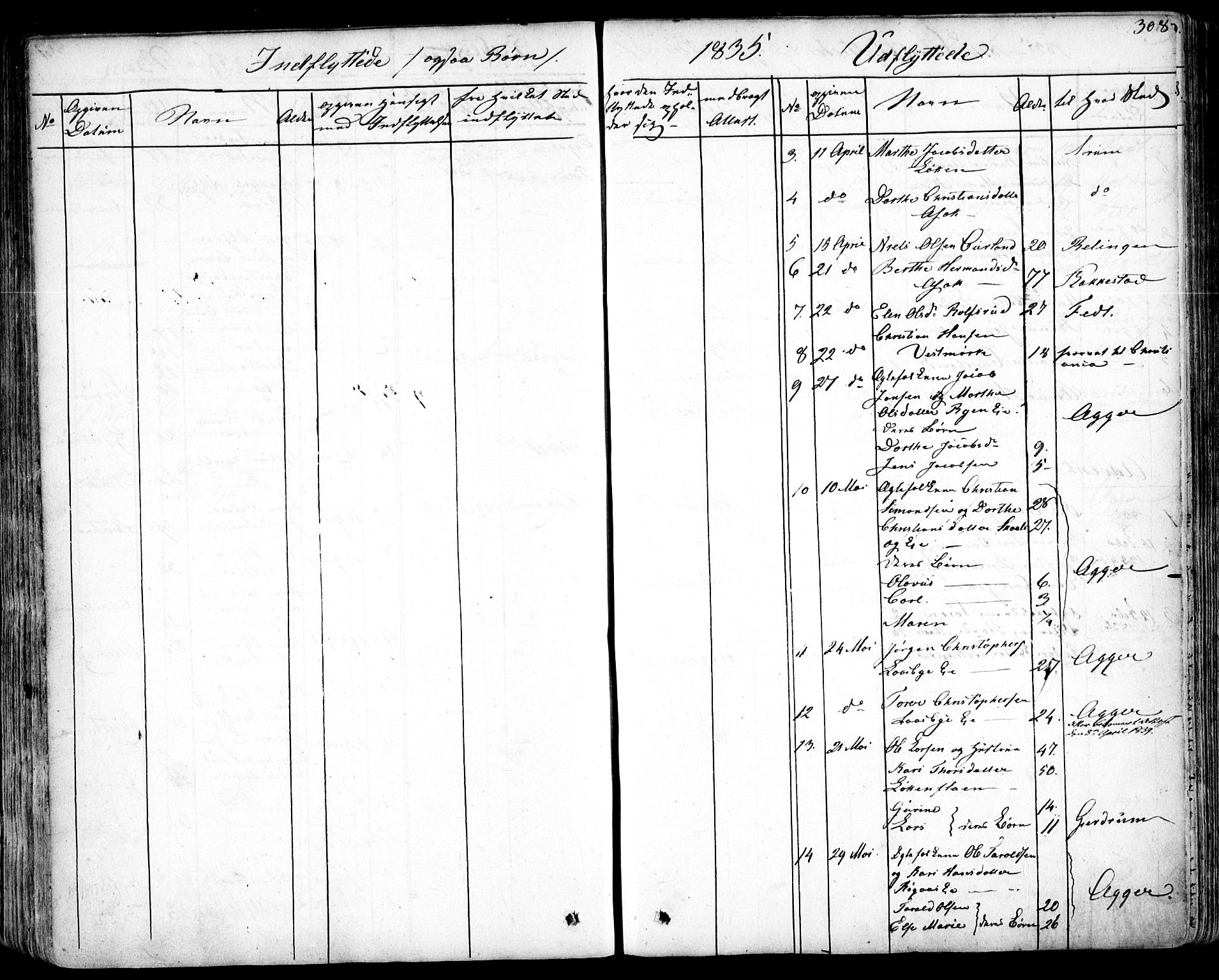 Skedsmo prestekontor Kirkebøker, AV/SAO-A-10033a/F/Fa/L0009: Parish register (official) no. I 9, 1830-1853, p. 308