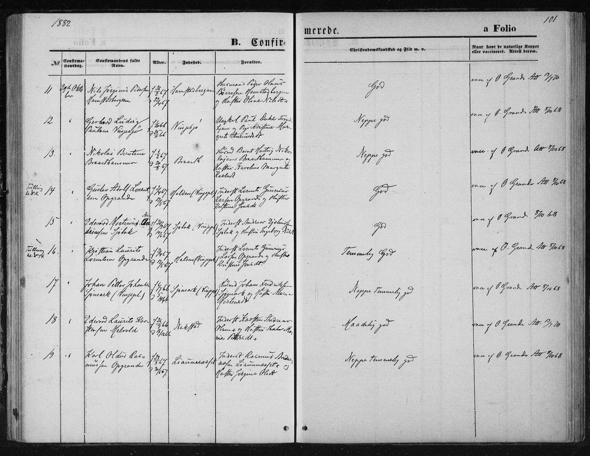 Ministerialprotokoller, klokkerbøker og fødselsregistre - Nord-Trøndelag, SAT/A-1458/733/L0324: Parish register (official) no. 733A03, 1870-1883, p. 101