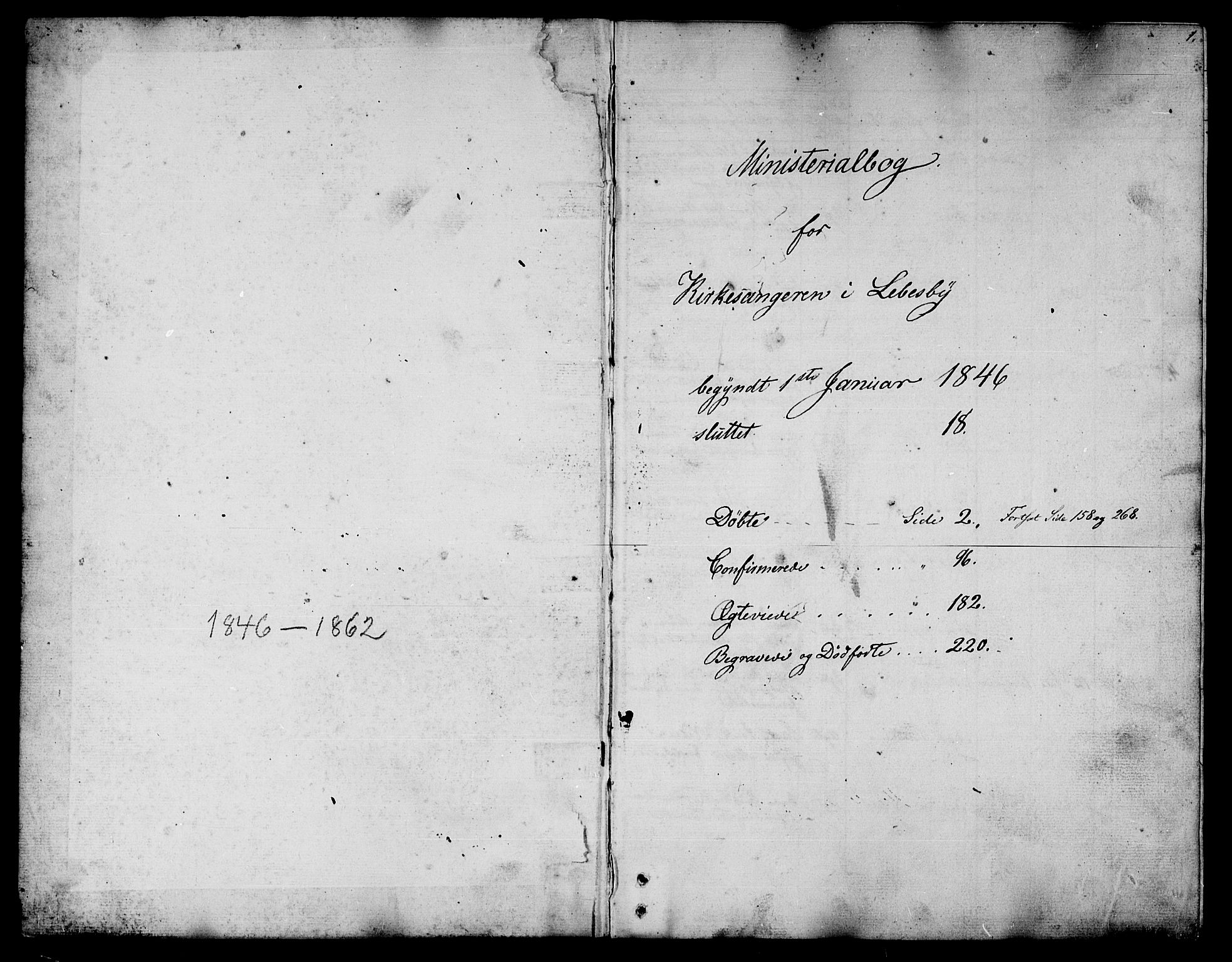 Lebesby sokneprestkontor, SATØ/S-1353/H/Hb/L0001klokker: Parish register (copy) no. 1, 1846-1862, p. 1