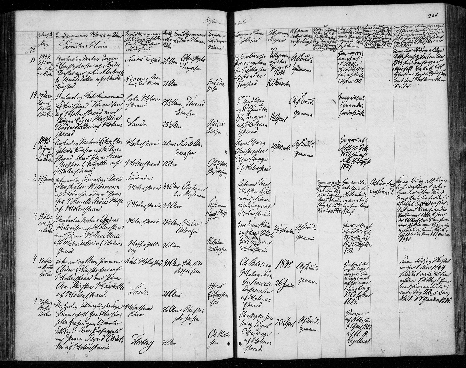 Holmestrand kirkebøker, SAKO/A-346/F/Fa/L0002: Parish register (official) no. 2, 1840-1866, p. 265
