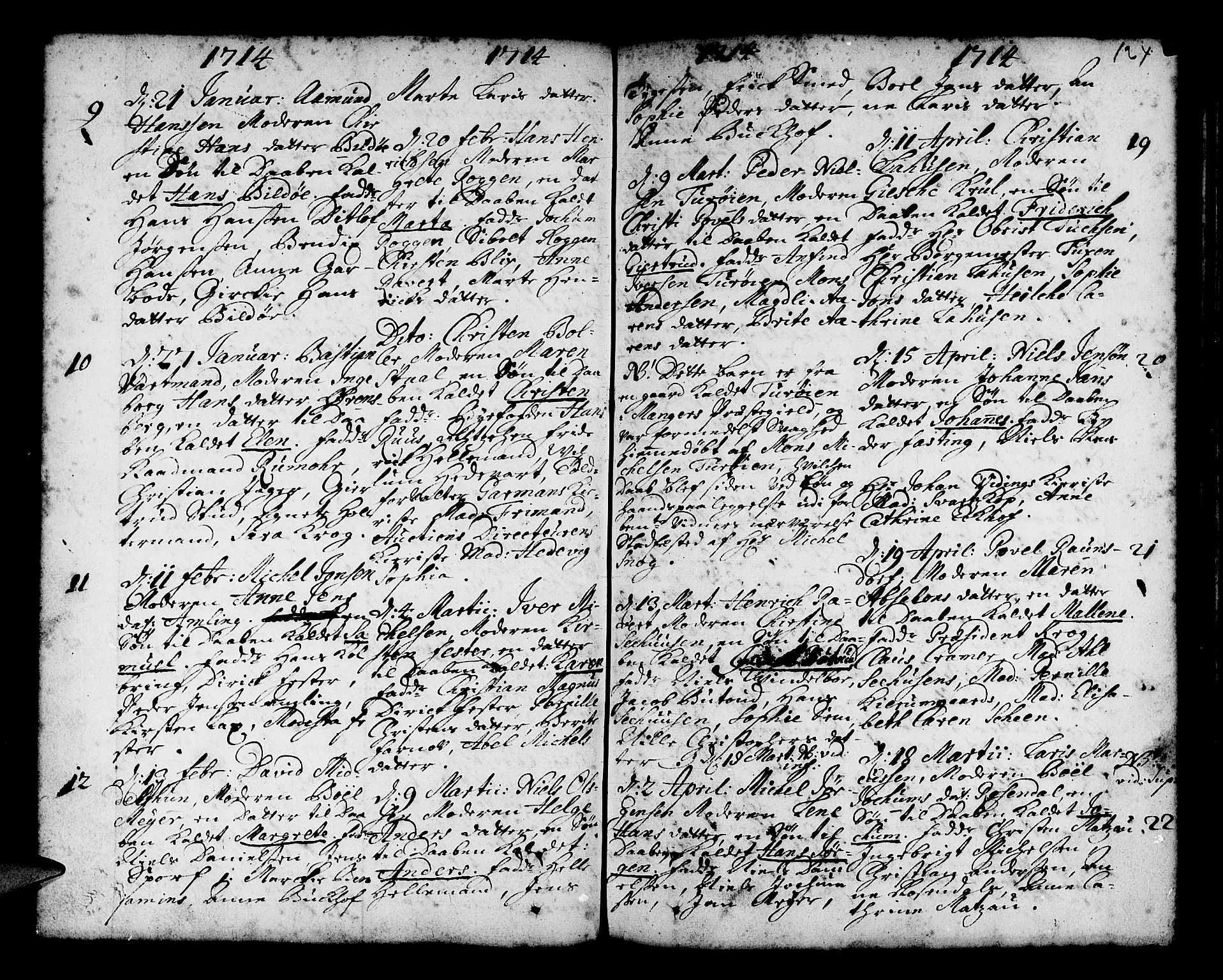 Nykirken Sokneprestembete, AV/SAB-A-77101/H/Haa/L0002: Parish register (official) no. A 2, 1700-1723, p. 124