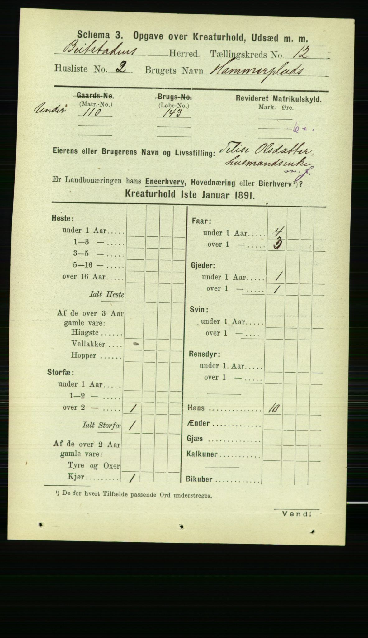 RA, 1891 census for 1727 Beitstad, 1891, p. 6391