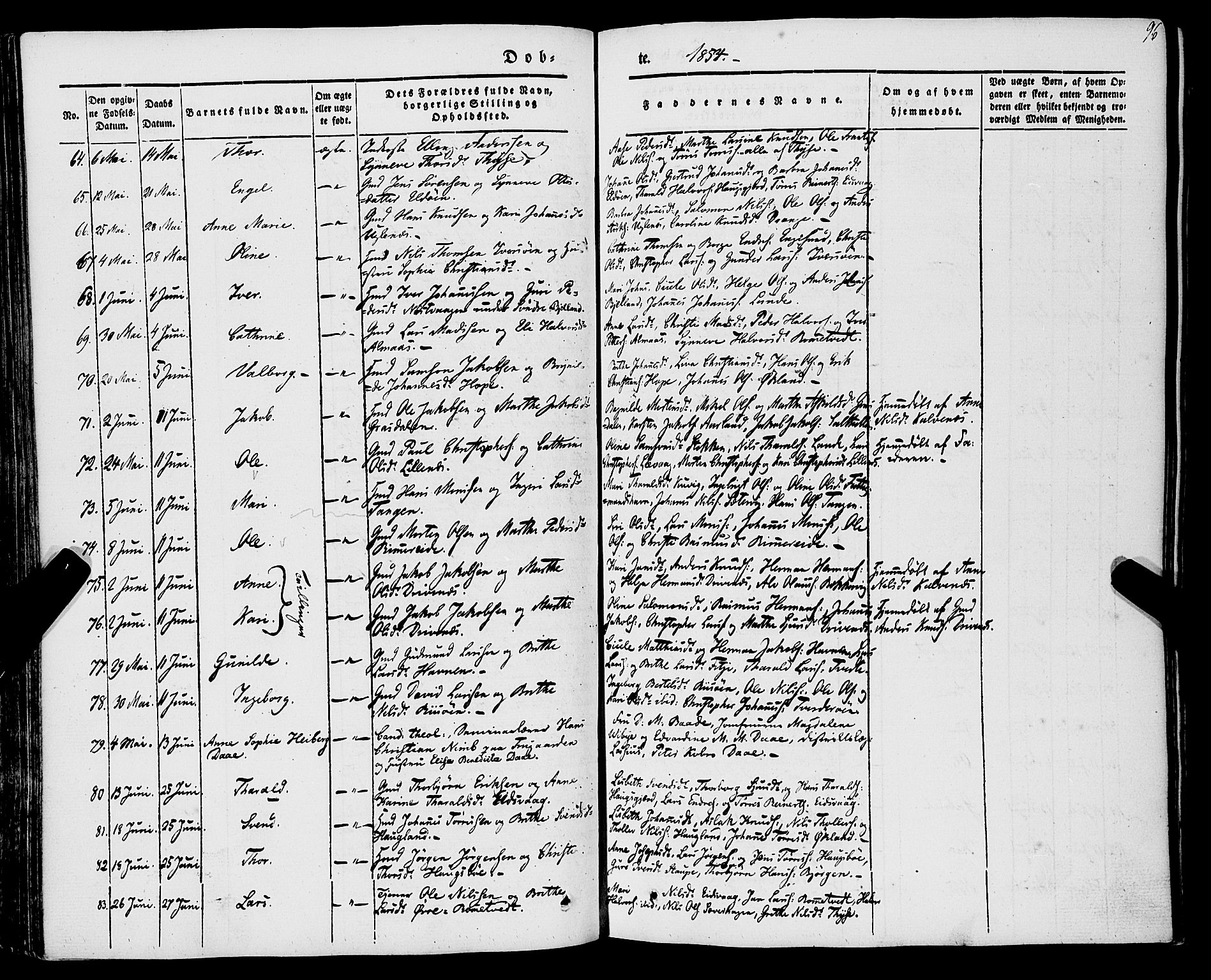 Stord sokneprestembete, SAB/A-78201/H/Haa: Parish register (official) no. A 7, 1841-1861, p. 96