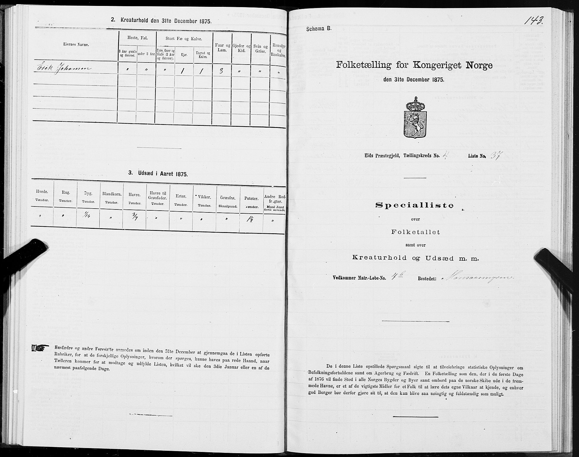 SAT, 1875 census for 1538P Eid, 1875, p. 2143