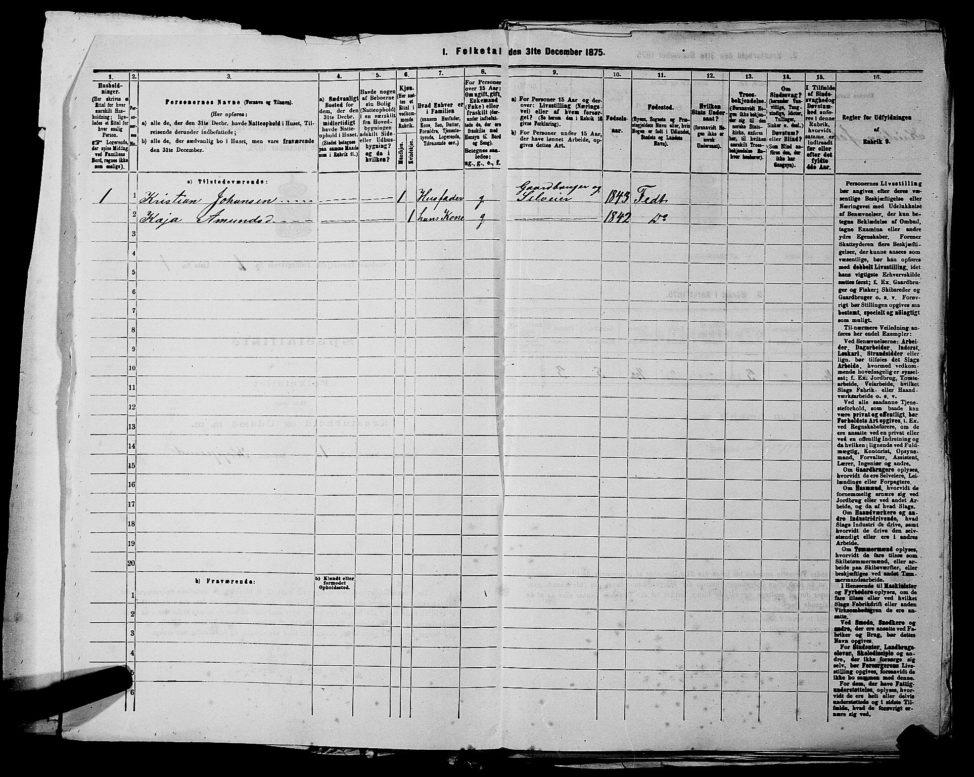 RA, 1875 census for 0231P Skedsmo, 1875, p. 43