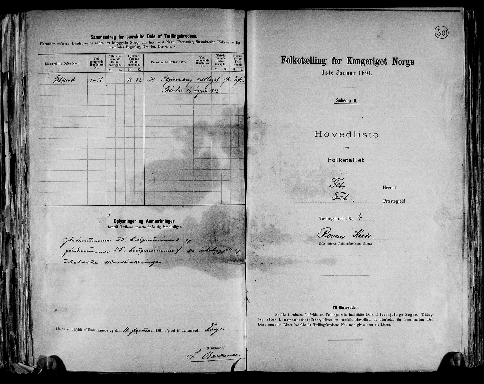 RA, 1891 census for 0227 Fet, 1891, p. 10