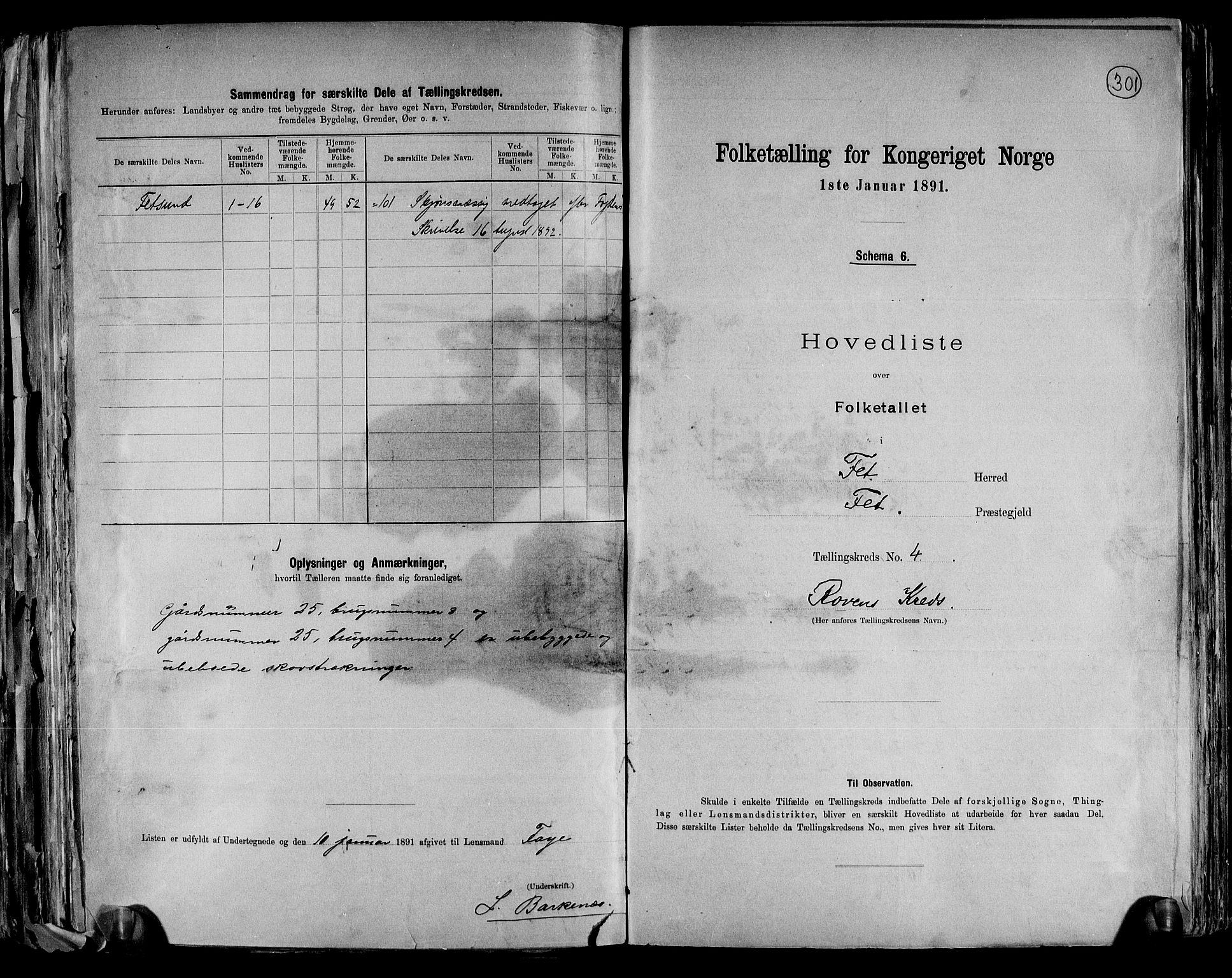 RA, 1891 census for 0227 Fet, 1891, p. 10